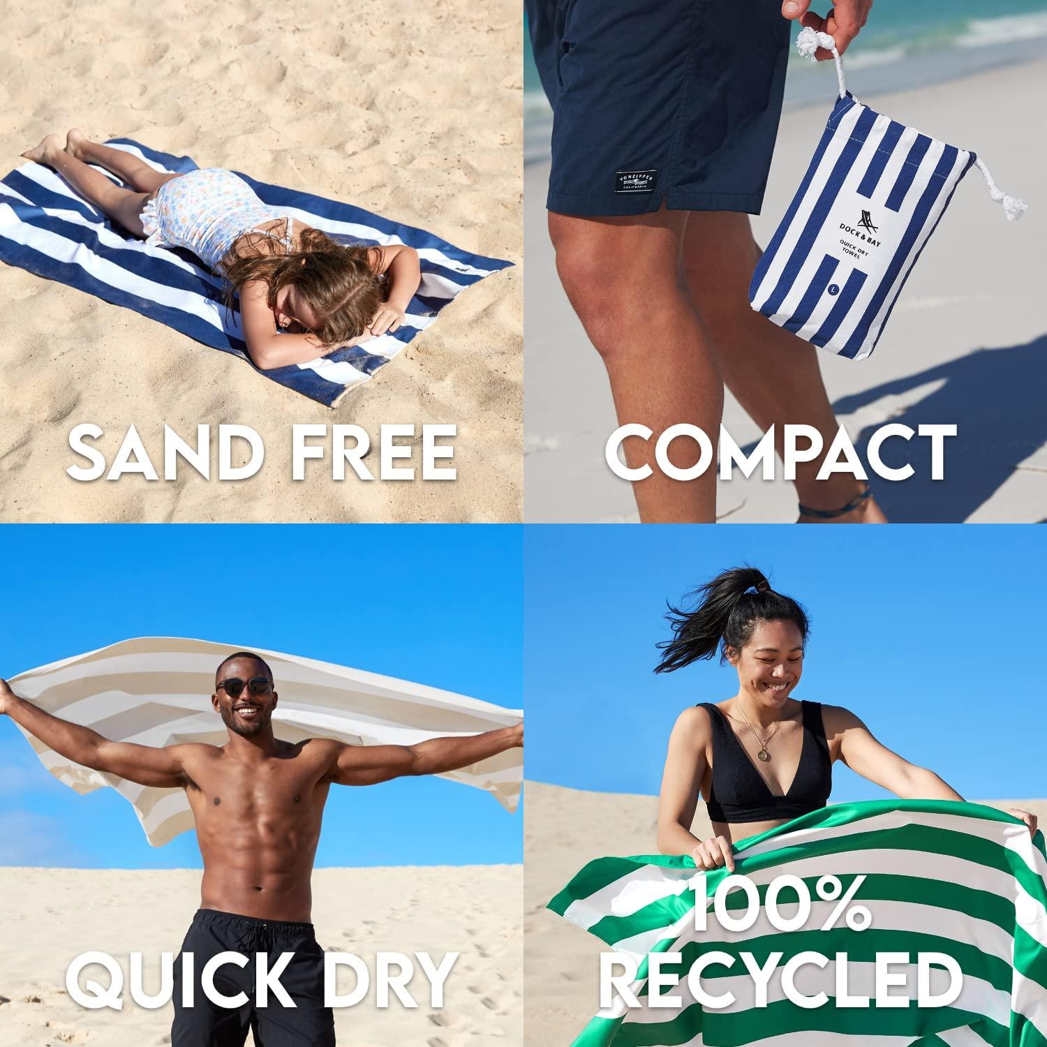 Dock Bay Beach Towel Quick Dry Sand Free Compact