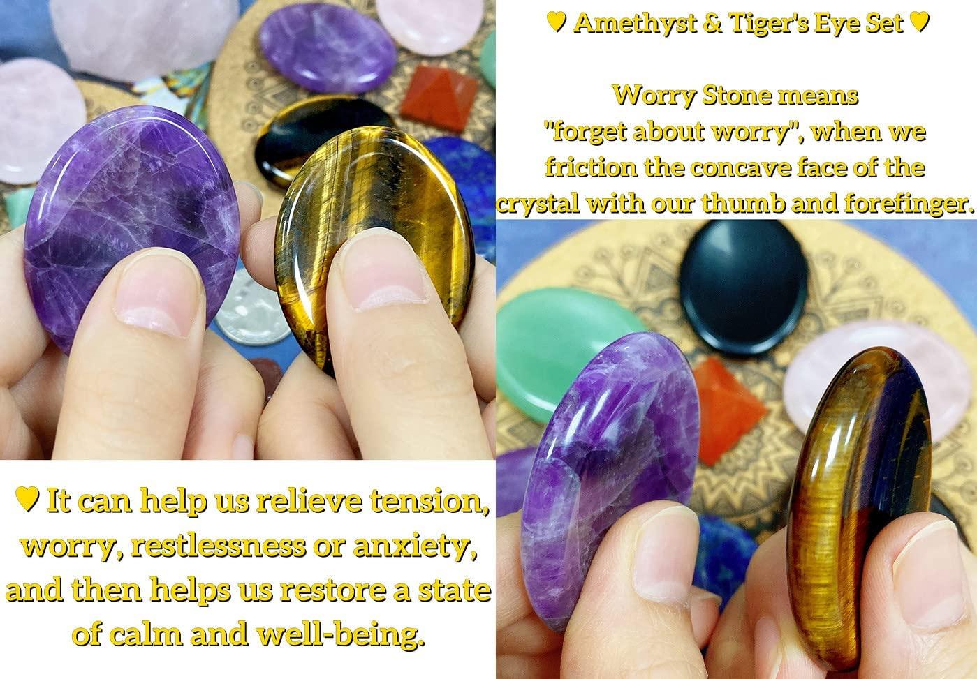 TOPOINT Thinking Egg, Natural Thumb Worry Stone Hand Carved Crystals And  Healing Stones For Anxiety And Stress Relief Meditation Water Drop Palm  Chakra Stones 