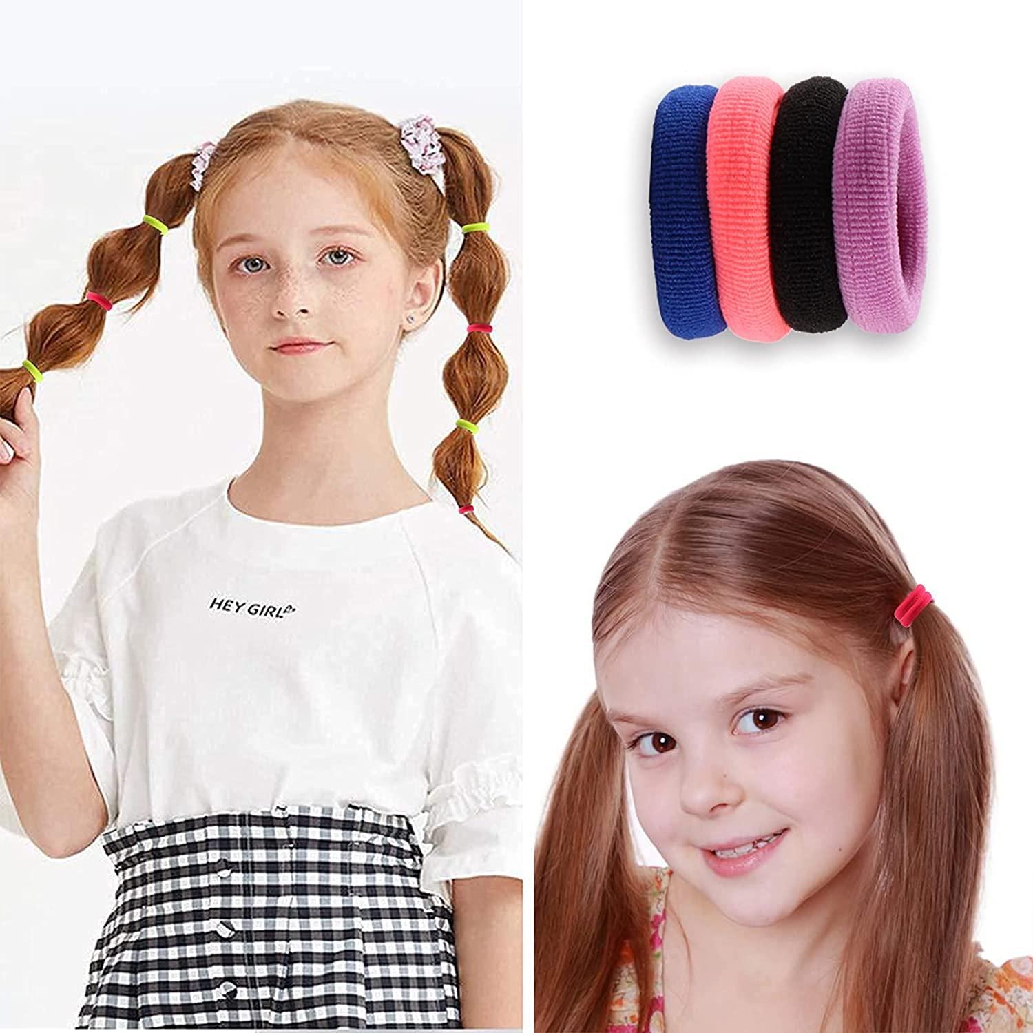 12Pcs Mini Cute Style Kids Girl Ponytail Hair Tie Clips Grips Beads  Accessories