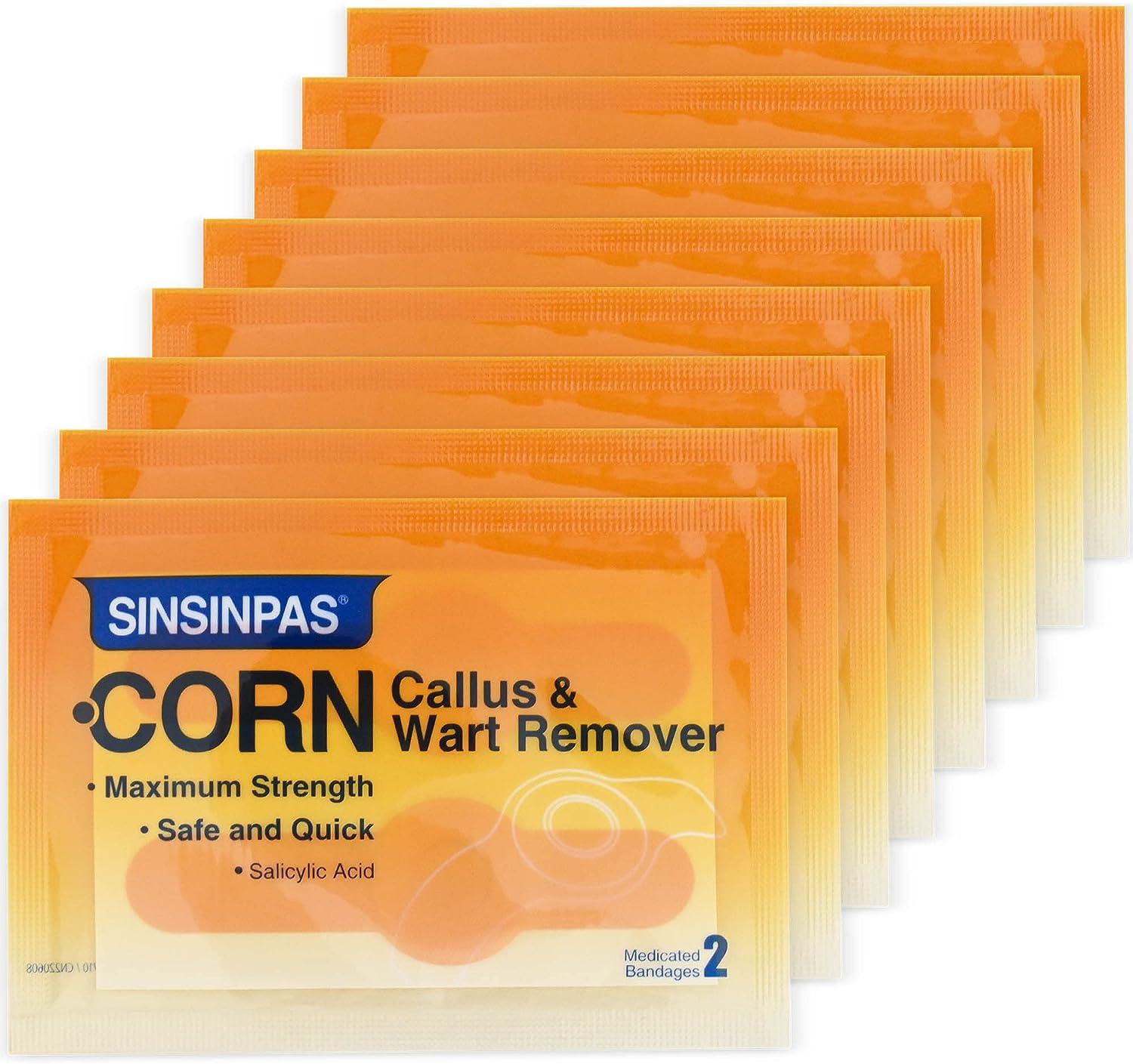 SINSINPAS Corn Callus & Wart Remover, Maximum Strength, 2 Pack (16