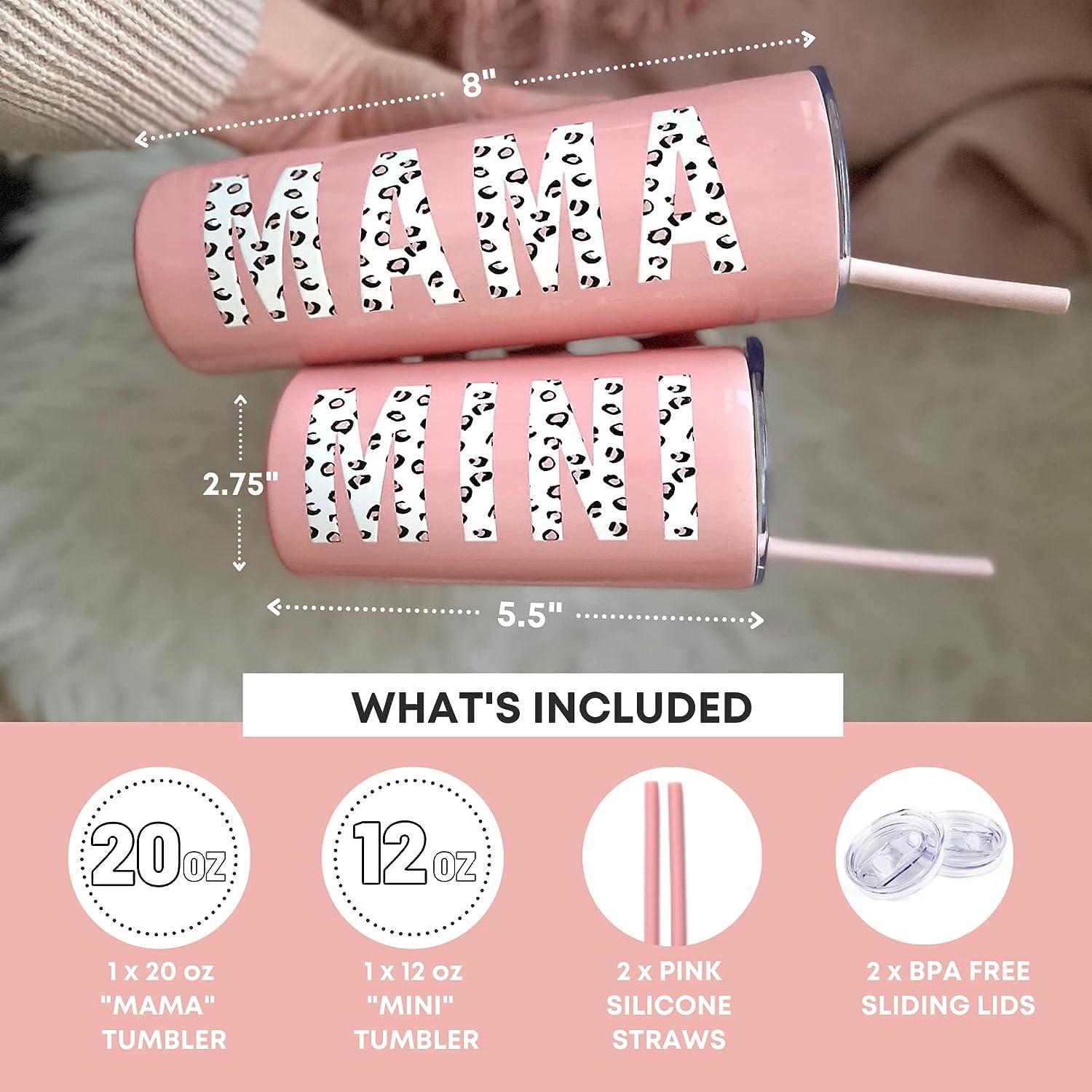 Mama and Mini Tumbler Set - Insulated Stainless Steel Spill Proof with Straw  Dishwasher Safe. Tumbler. Toddler