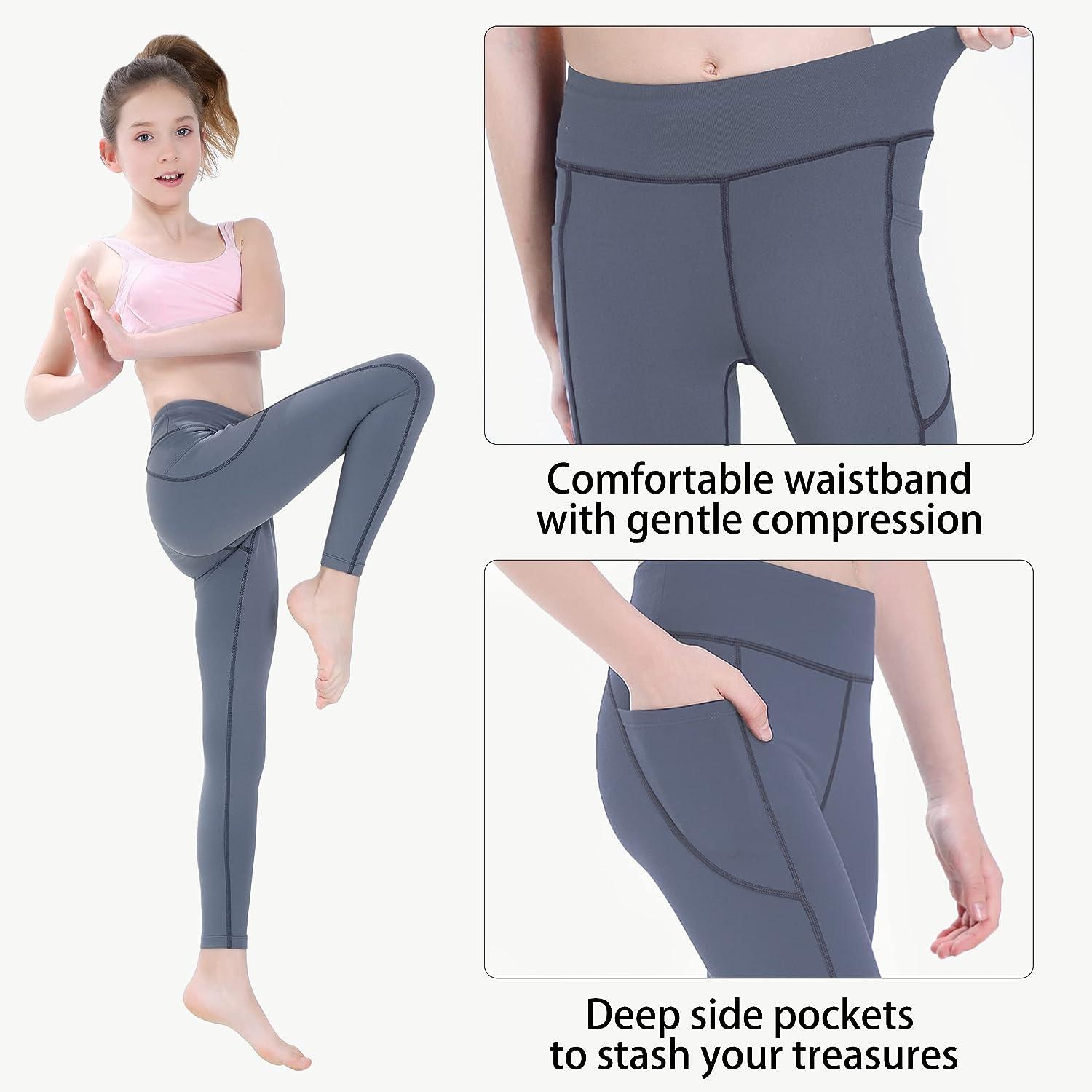 Big Girls Yoga Pants with Pockets Women Workout Running