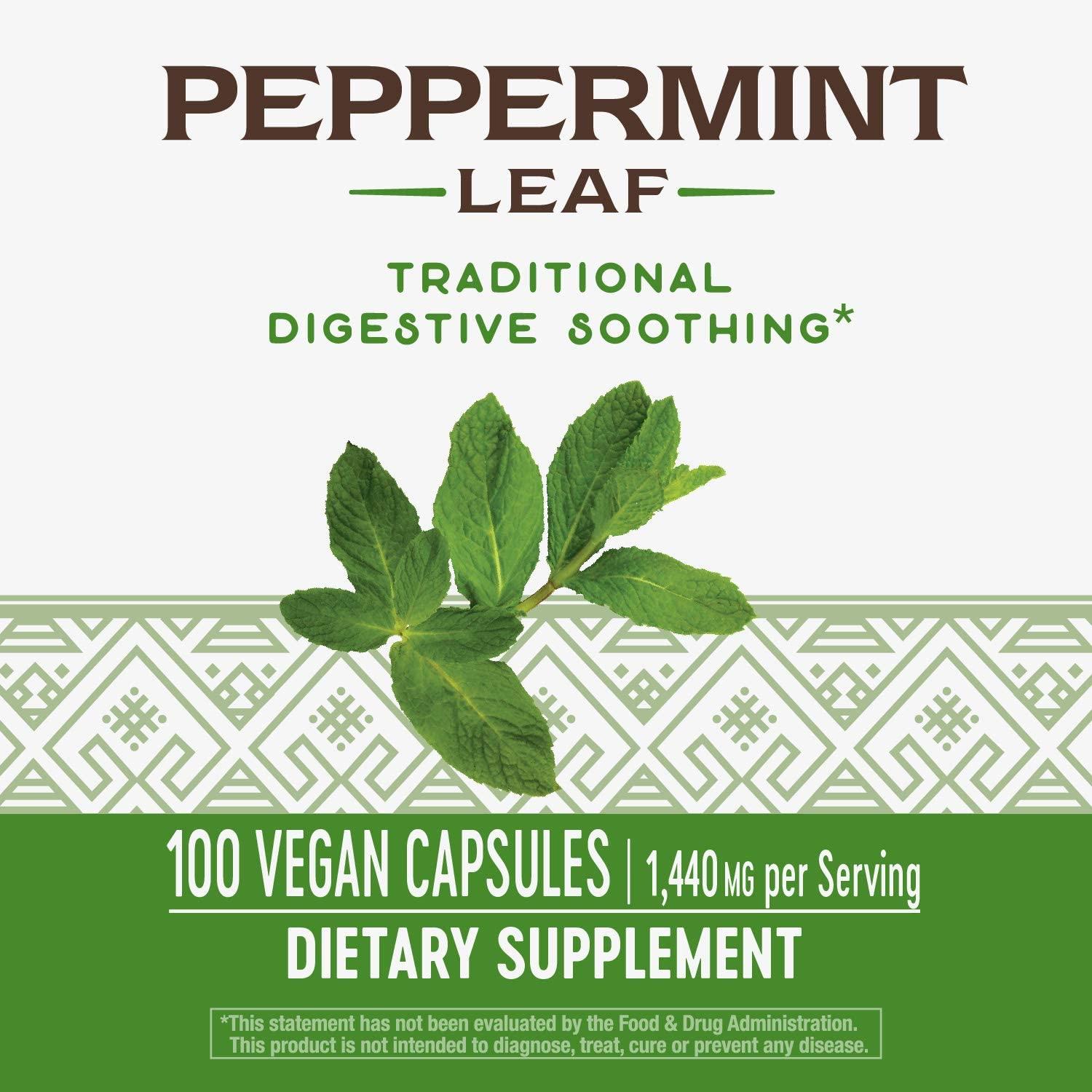 Nature's Way Peppermint Leaf 700 mg 100 Vegan Capsules