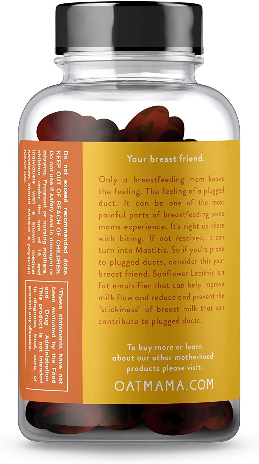 Oat Mama Lactation Supplement Sunflower Lecithin Softgels That Help Prevent Plugged Ducts and