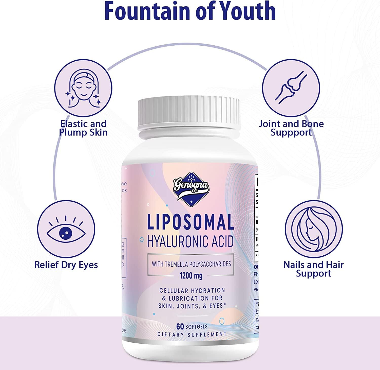 Liposomal Hyaluronic Acid 1000mg Capsules with Tremella Polysaccharides