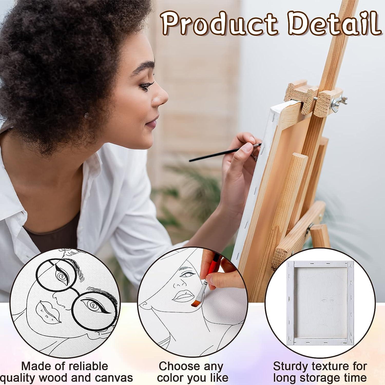 10 Pieces Canvas Painting Pre Drawn Stretched Cotton Canvas Afro