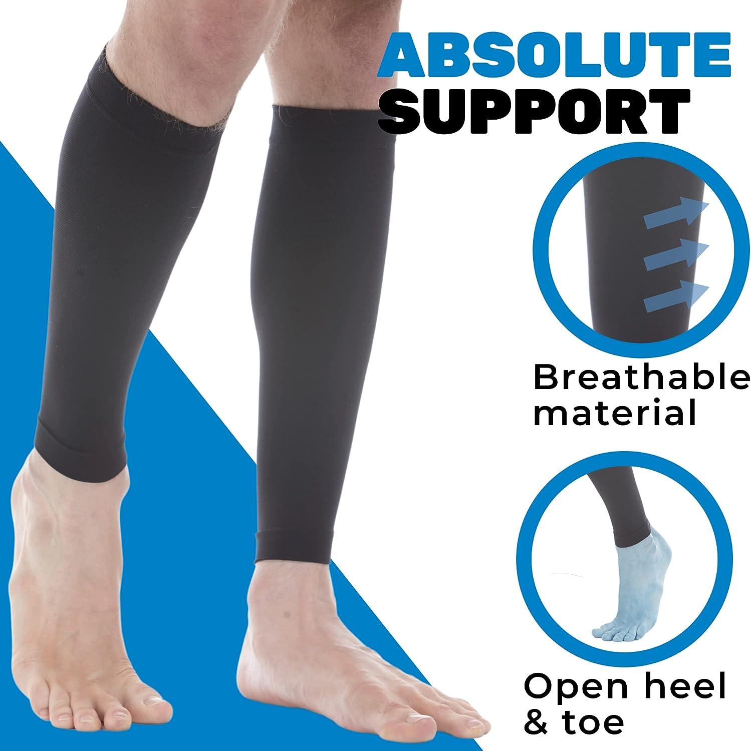 MGANG Calf Compression Sleeve, (2 Pairs) 20-30mmHg Leg Compression Socks,  Unisex for Pain Relief, Swelling, Edema, Maternity, Varicose Veins, Shin
