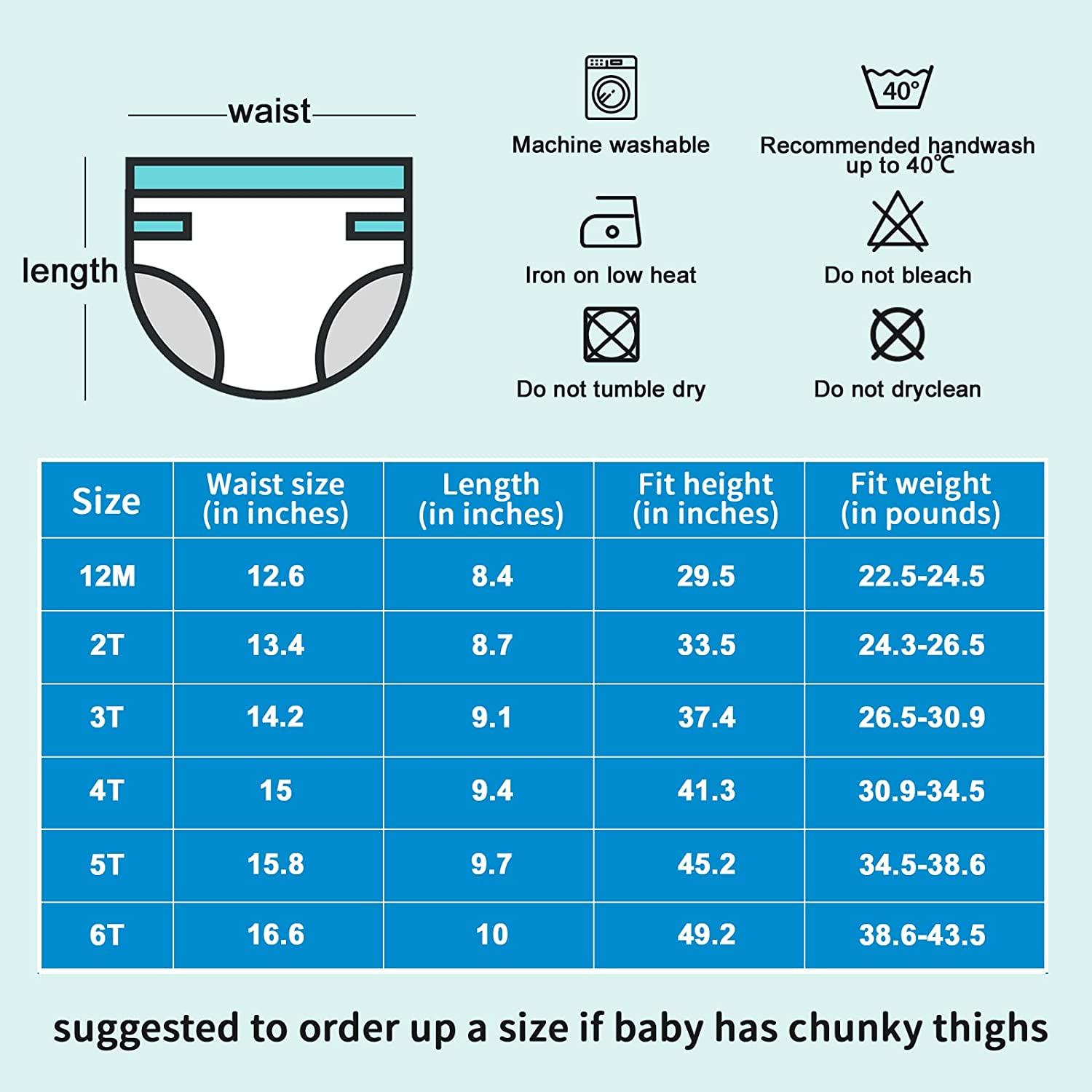 MooMoo Baby Training Underwear 10 Packs Absorbent Toddler Training