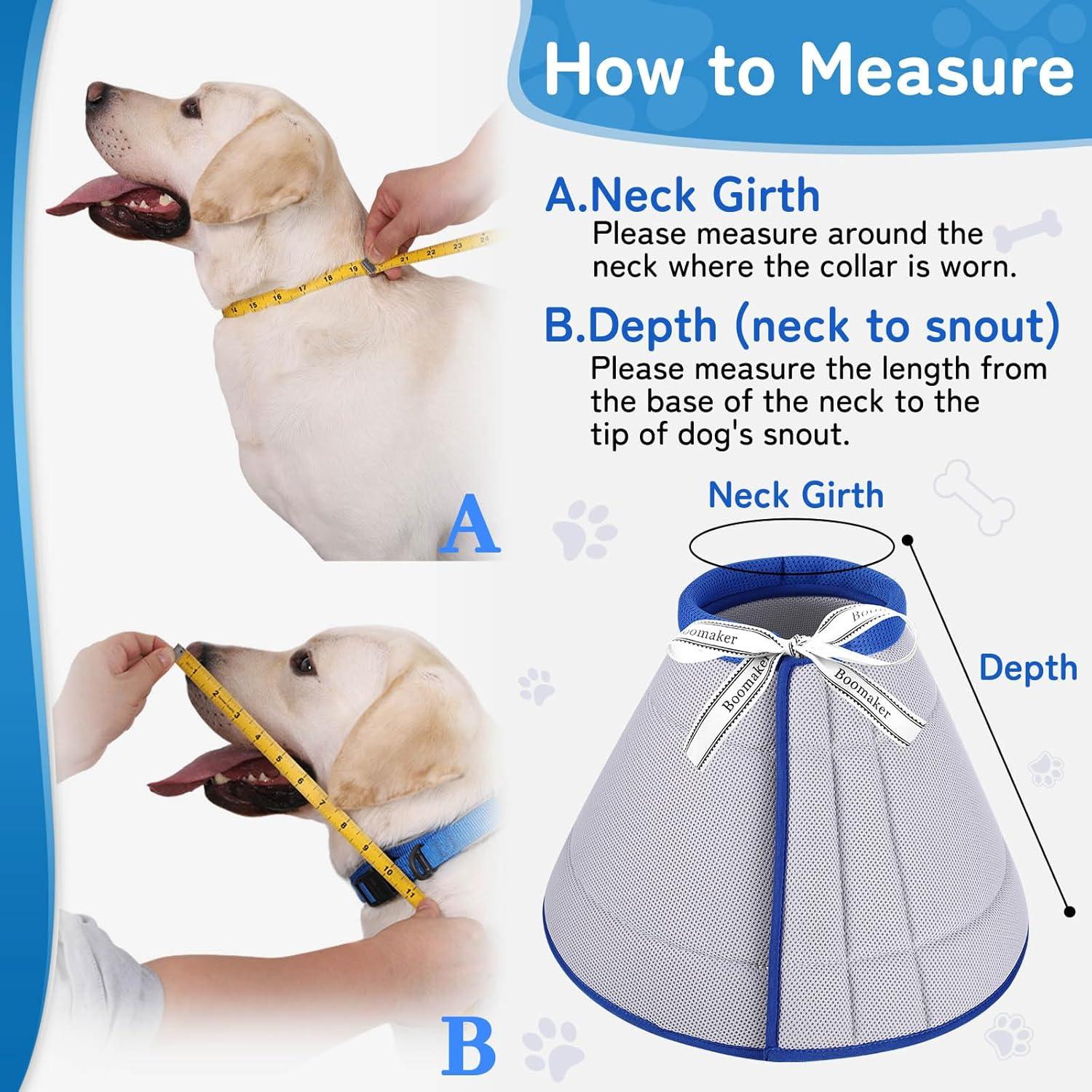Soft Dog Recovery Cone - Breathable Elizabethan Collar For Post-Surgery Pets (Medium, Black)
