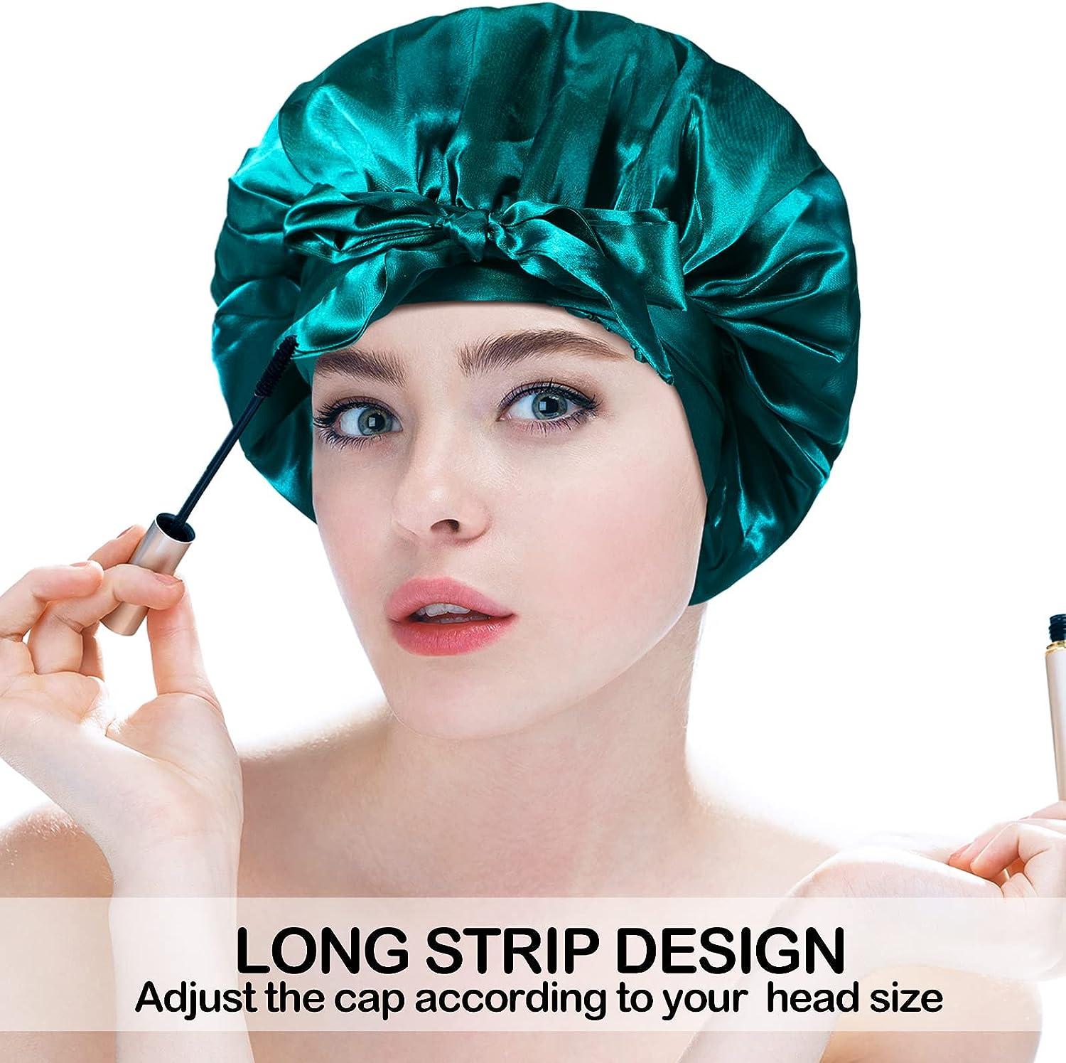 Satin Silk Sleep Bonnet For Women - Double Layer Hair Protection For Curly Hair
