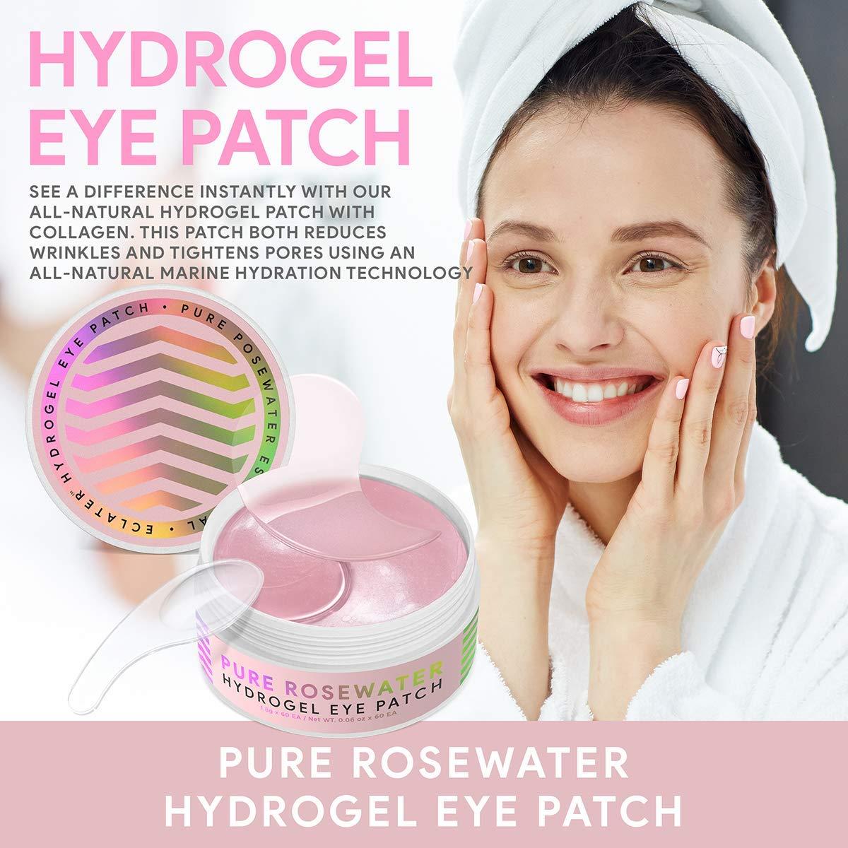 Pure Rosewater AntiAging Hydrogel Eye Patches 60 PCs (30 Pair) for