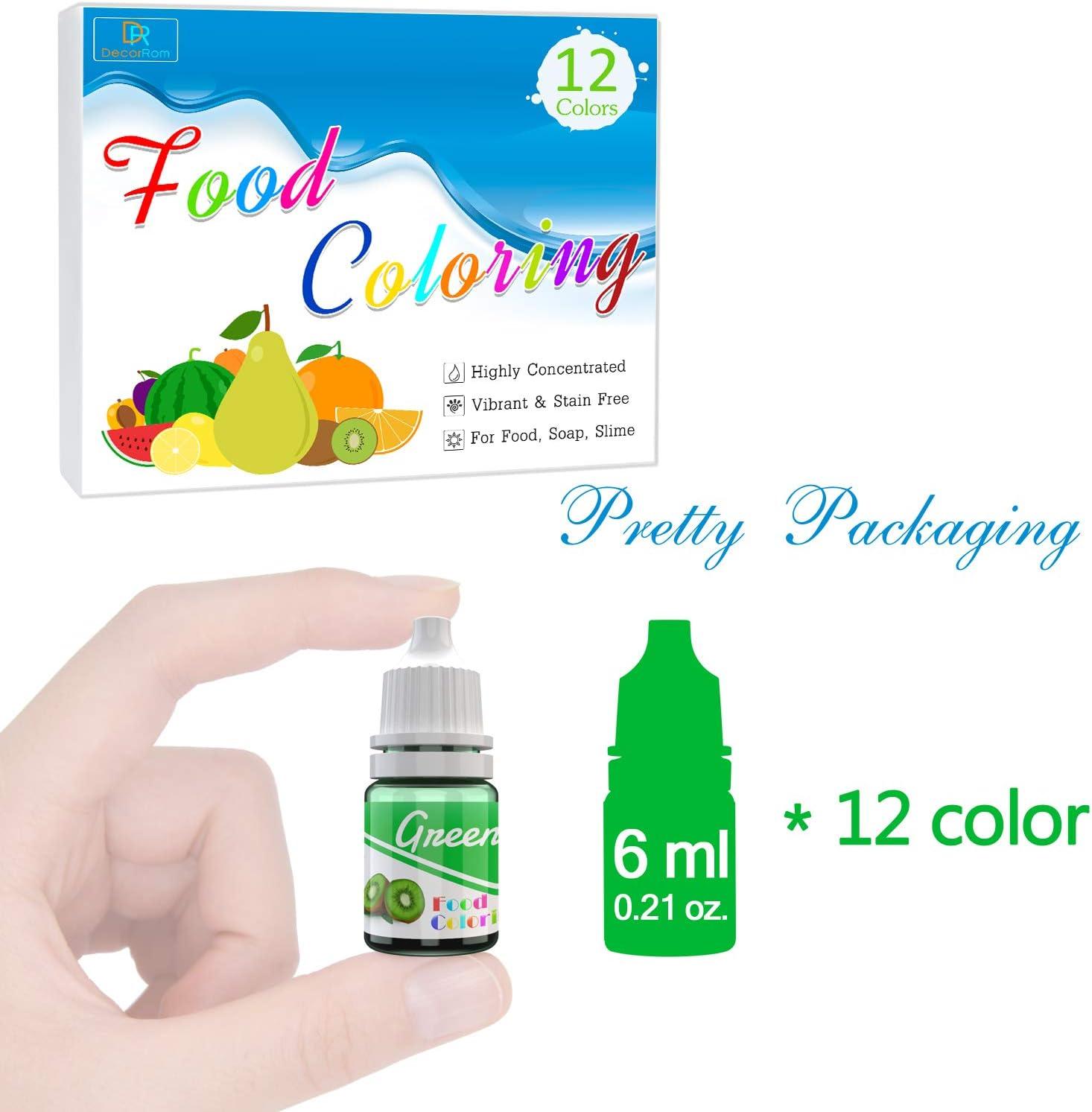 Food Colouring - 12 Colour Liquid Concentrated Icing Food Colouring Set