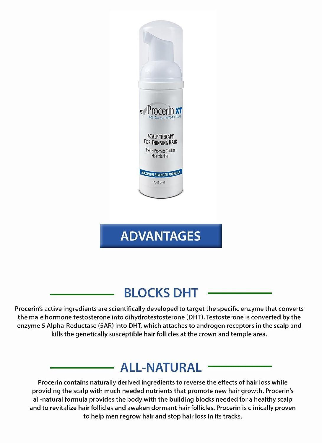 Procerin XT Foam Hair Loss Foam Product (No Minoxidil) Clinically Proven to Combat Baldness