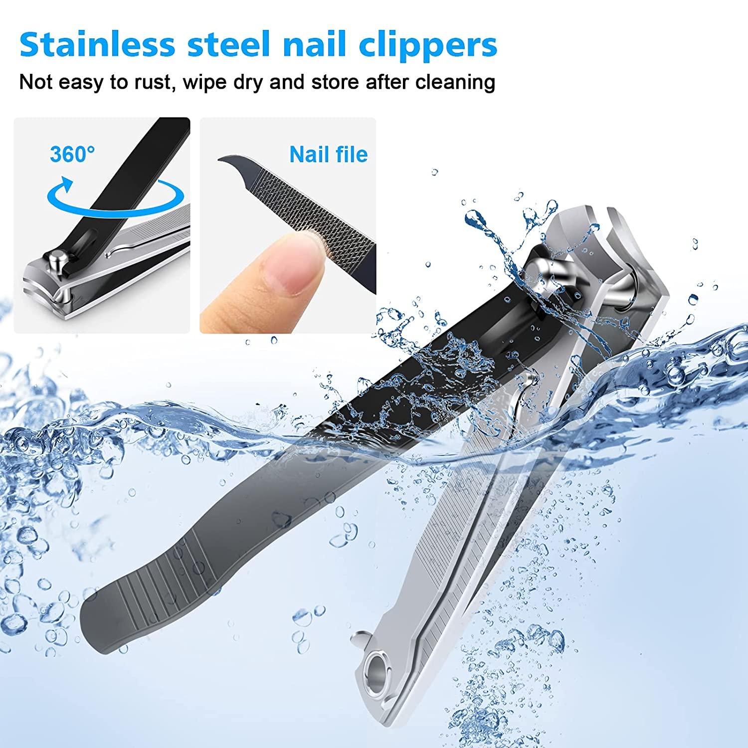 Nail Clippers, Toenail Clippers, Fingernail Clipper Cutters, Stainless  Steel Toe Nail Clippers with Sharp Curved Blades and File, Nail Clippers  for