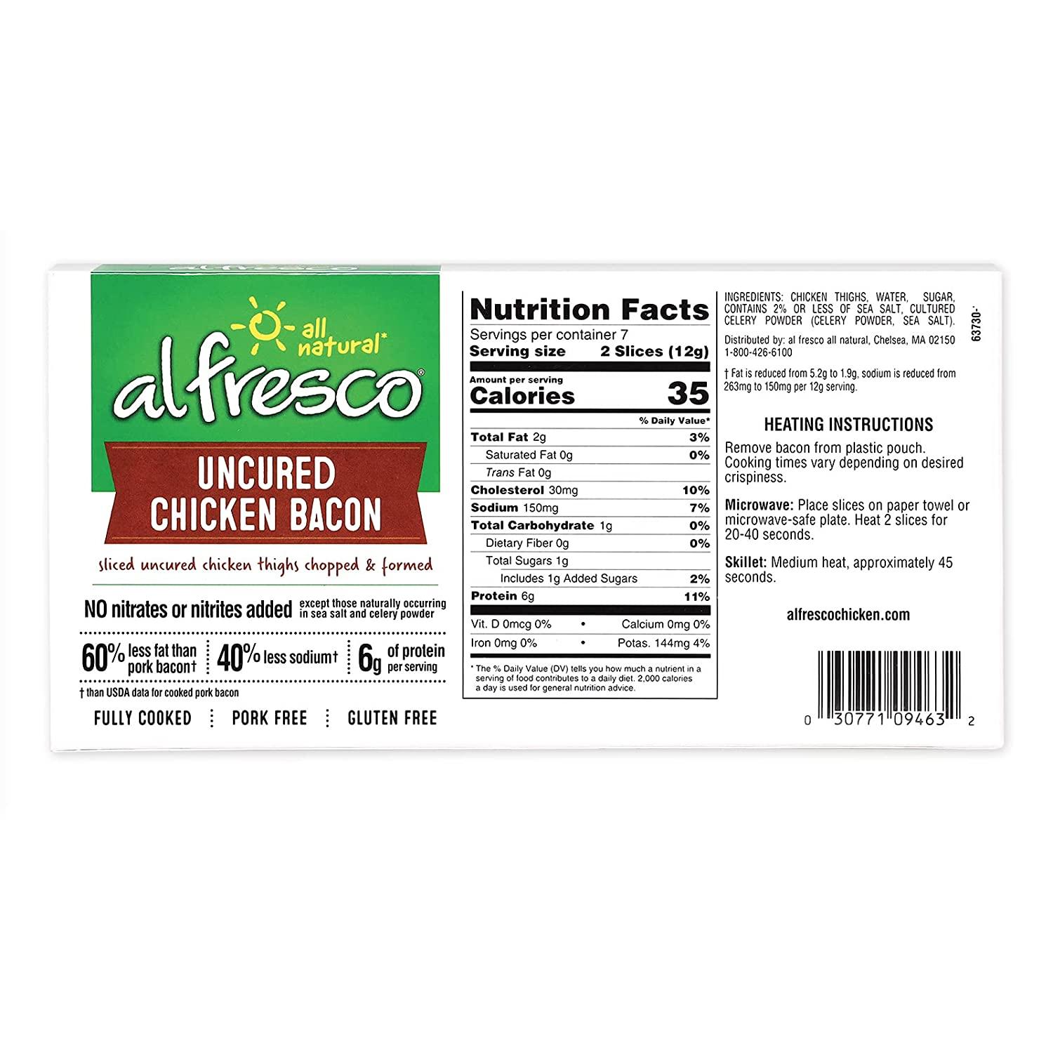 al fresco Fully Cooked Uncured Chicken Bacon 3 oz - Delicious ...