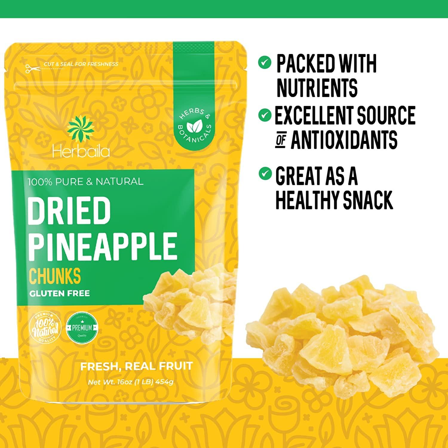 Dried Pineapple Chunks, 1 Pound. Dehydrated Pineapple Chunk, Dehydrated