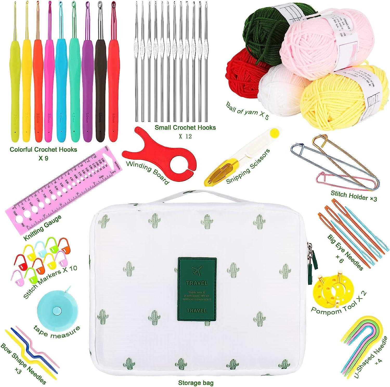 Coopay Crochet Kit with Small Yarn Storage Bag & 10 Color Yarn