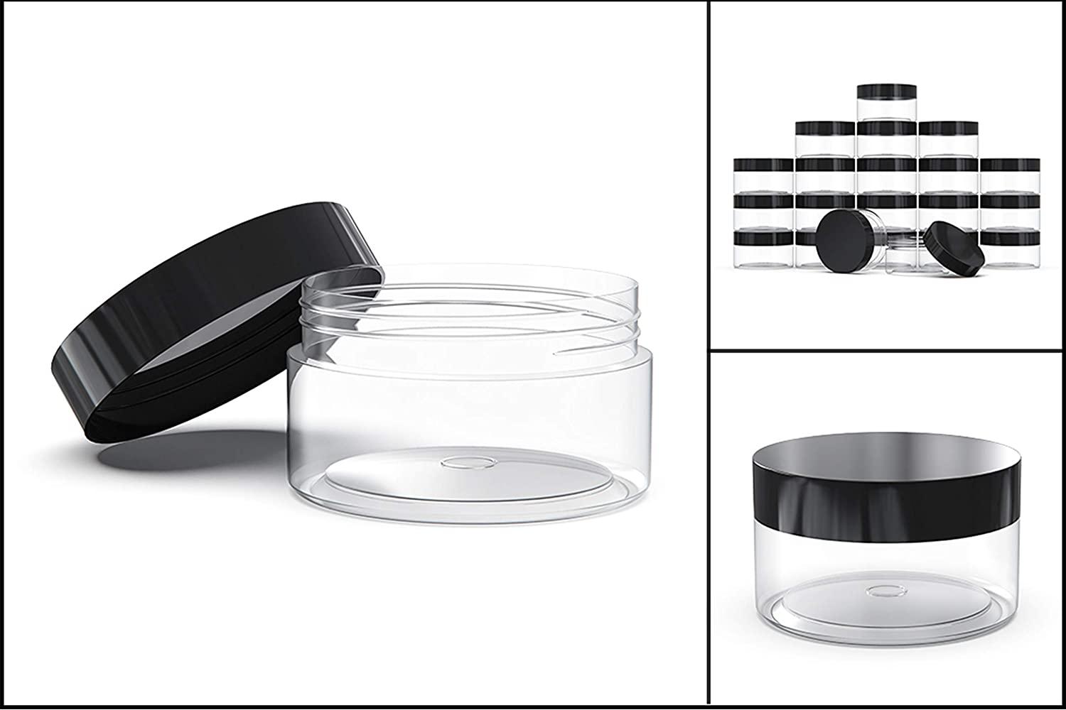 4oz Plastic Containers with Lids 50 Pack BPA Free, Bulk Clear Empty