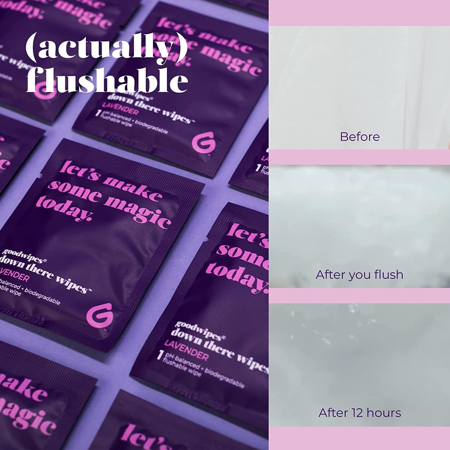 Goodwipes LavenderScented Flushable Feminine Hygiene Wipes 32