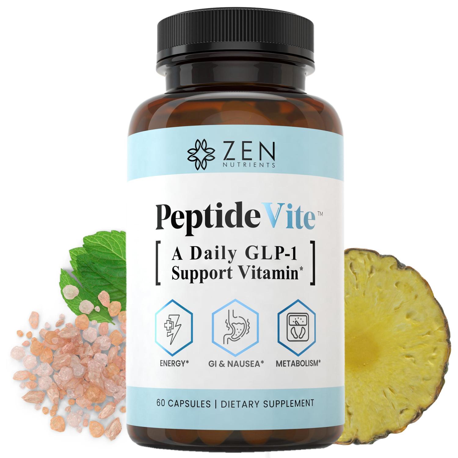 Zen Nutrients PeptideVite GLP1 Support Vitamin for Nausea Relief