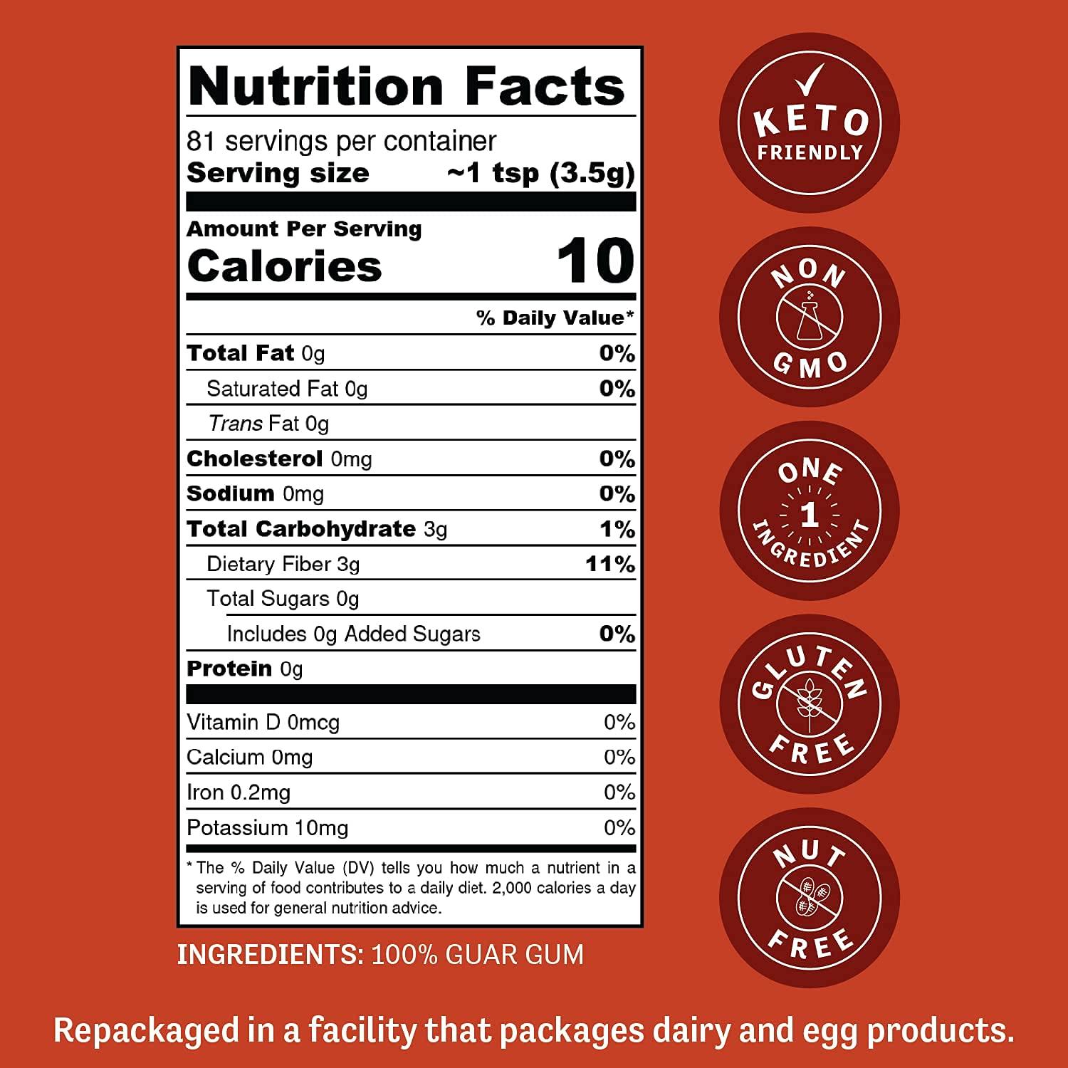 Judee's Gluten Free Guar Gum Powder - 10oz Keto Thickener For Ice Cream & Baking