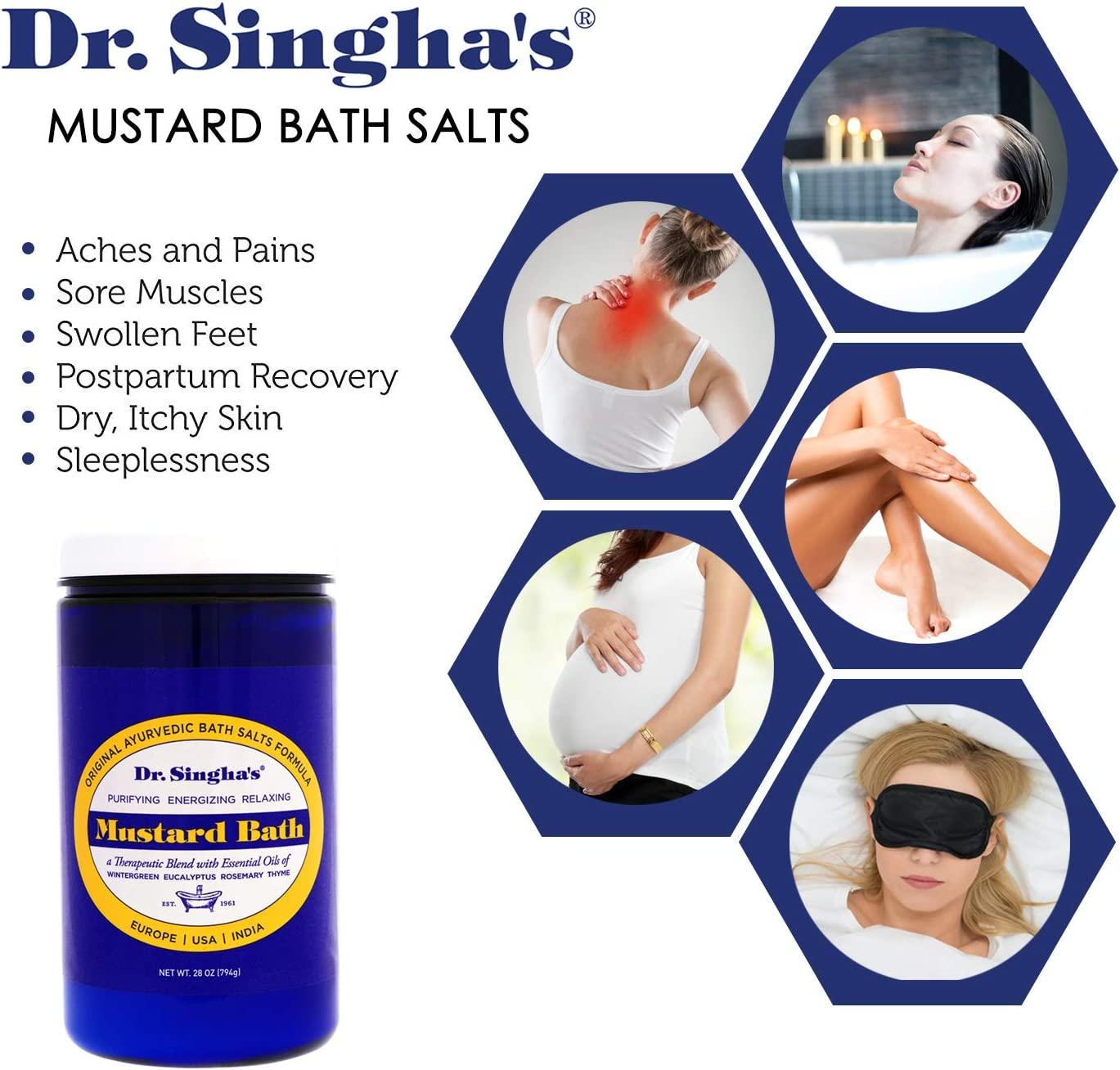 Dr. Singha's Mustard Bath Salts, Therapeutic Bath Detox, 28 Ounce