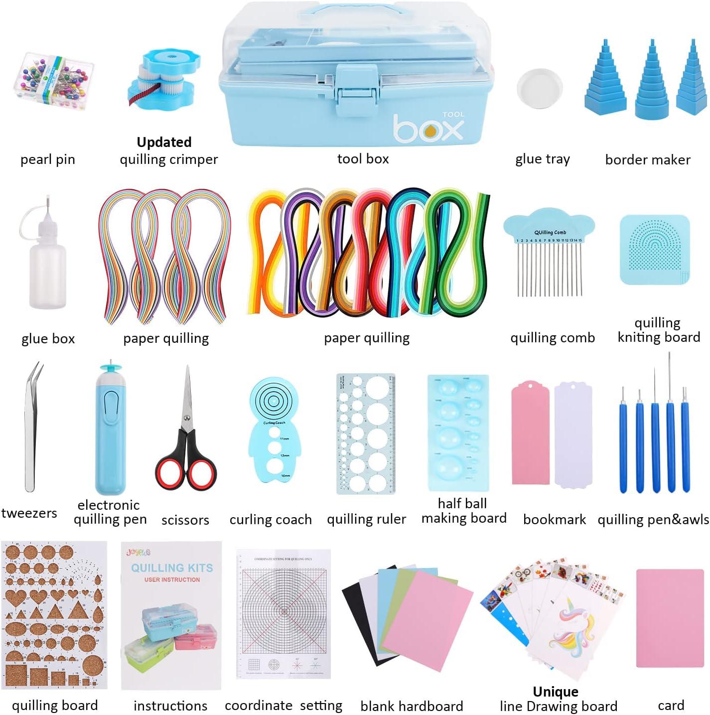 JoyPlus Quilling Kits for Beginners with Manual, 24 Quilling Supplies with  Durable Quilling Storage, Updated Paper Crimper Tool, Premium Quilling