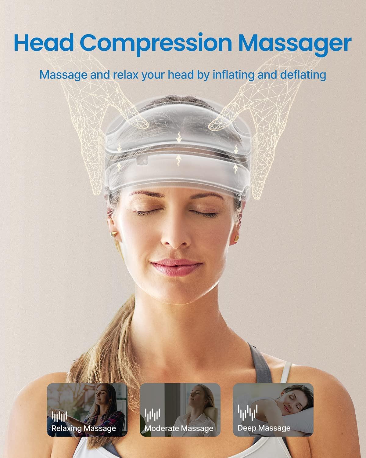RENPHO Head Massager, Heated Head Mask, Portable Scalp Massager with 3  Modes 2 Heating, Adjustable S…See more RENPHO Head Massager, Heated Head  Mask