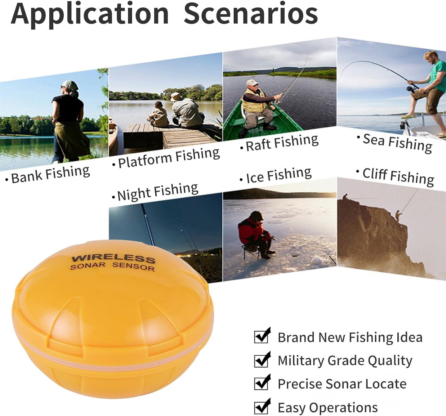 Smart Fish Finder Fish Depth Finder Sonar Sensor Transducer for Boat Fishing  & Sea Fishing