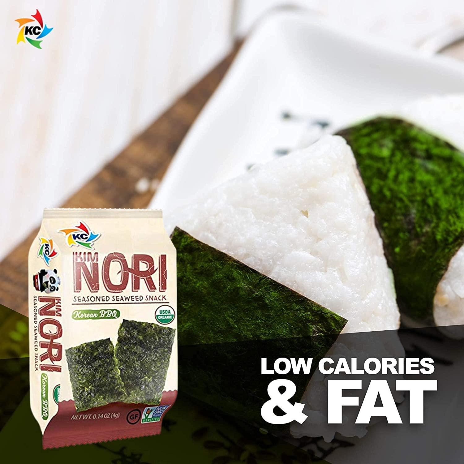 KIMNORI Seasoned Seaweed Snacks Sheets Organic Korean BBQ Flavor 12