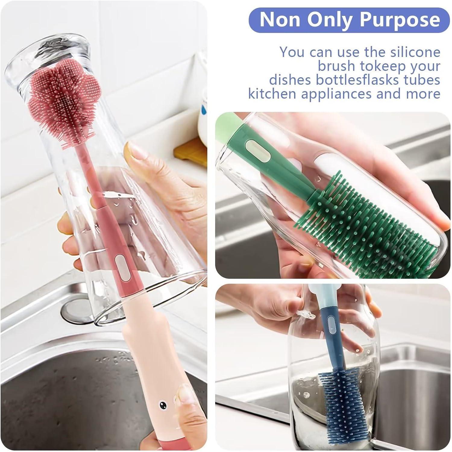 Bottle Brush Baby Bottle Cleaning Brush 3 in 1 Bottle and Teat Cleaning Brush Kit for Cleaning