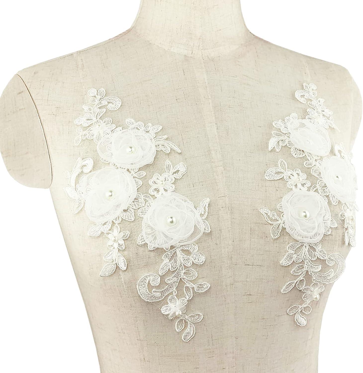 1Pc Kleurrijke Bloem Kant Stof Jurk Applique Motief Blouse Naaien Trims, DIY Hals Kraag Kostuum Decoratie
