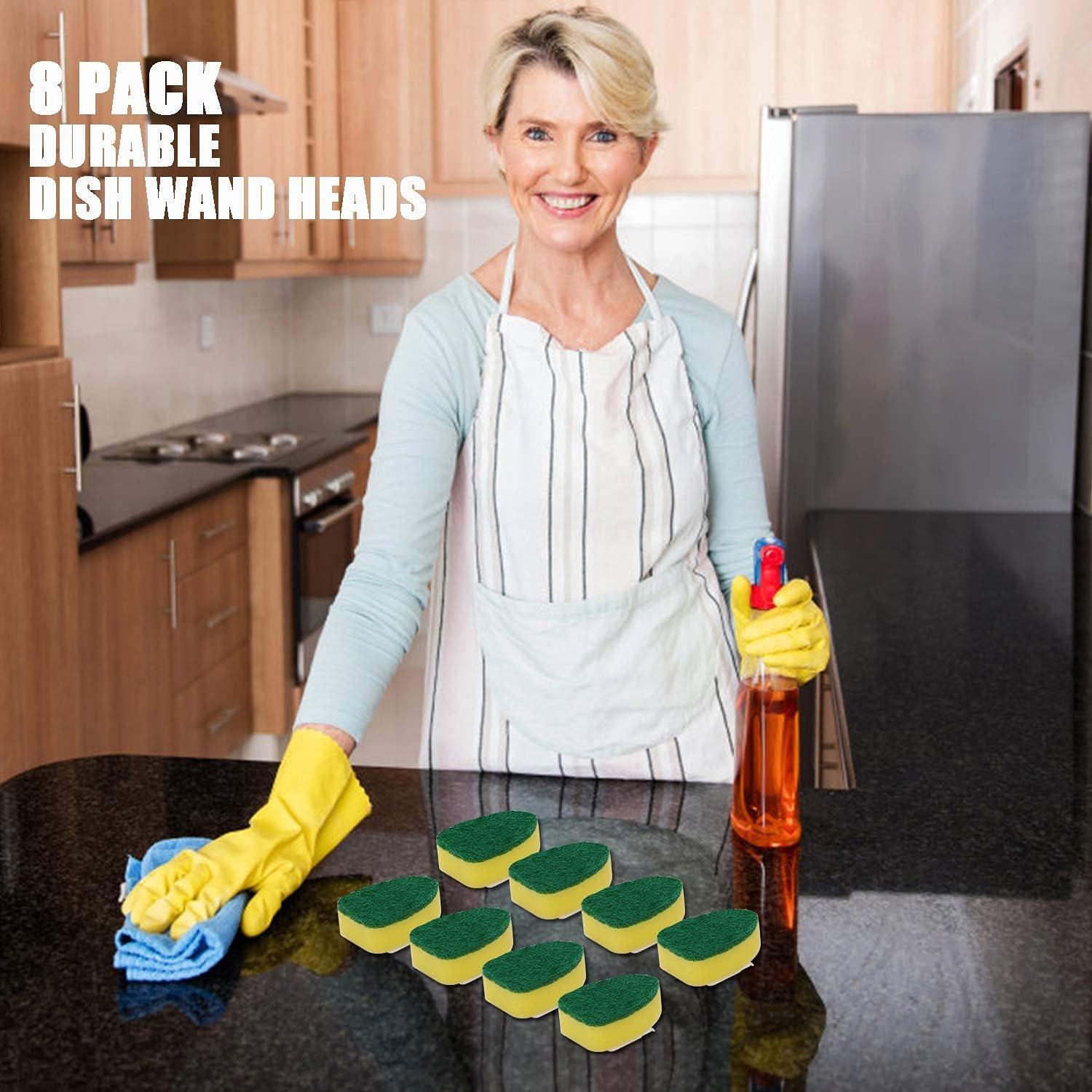 Dish Wand Refills 8Packs,Sponge Replacement Heads,Dish Wand Sponge Refill  for Kitchen Cleaning