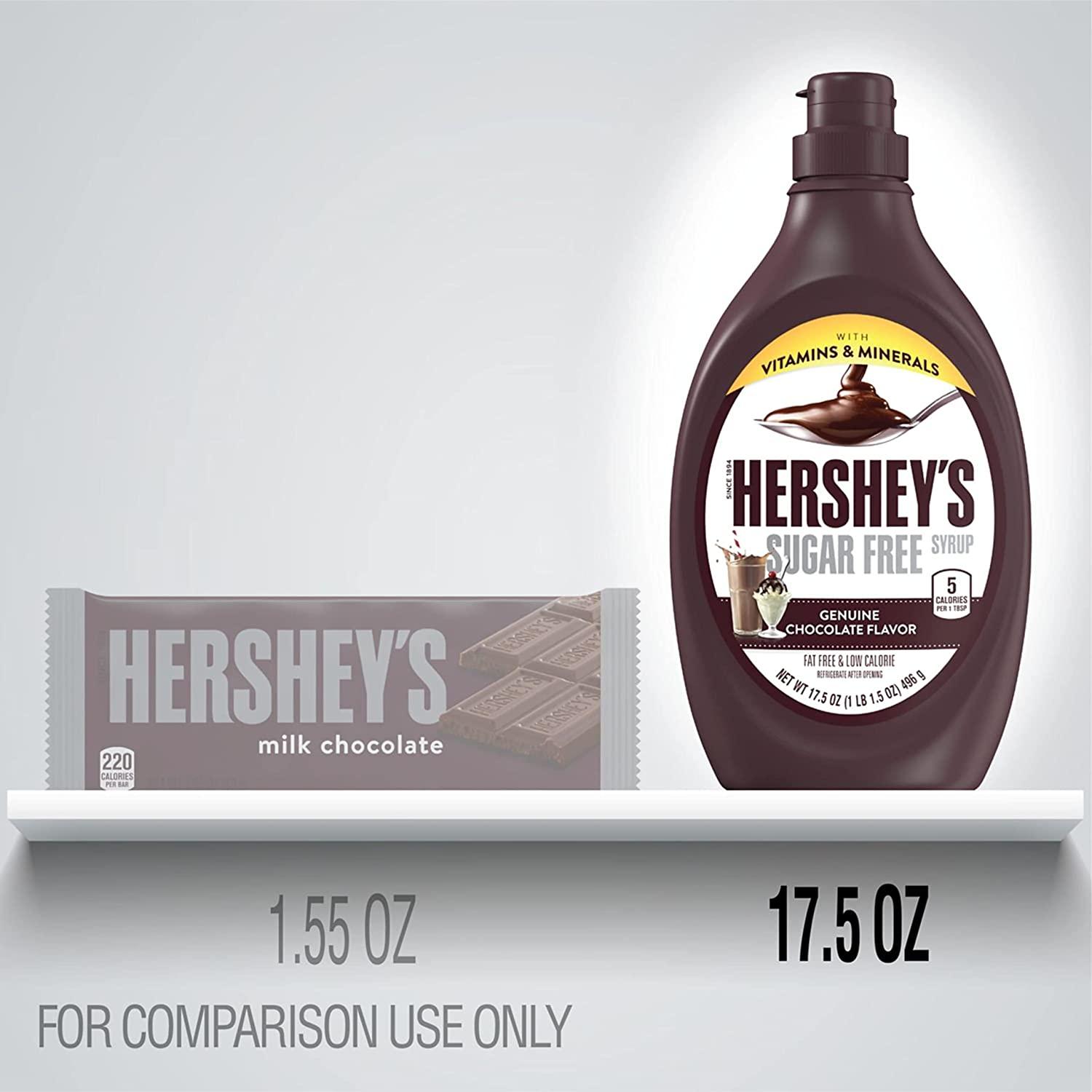 Hershey's Sugar Free Chocolate Syrup 17.5 oz Bottles (12 Count) Fat