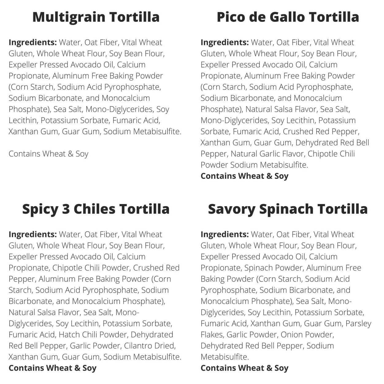 Mr. Tortilla 1 Net Carb Tortilla Variety Pack (96 Tortillas) Keto