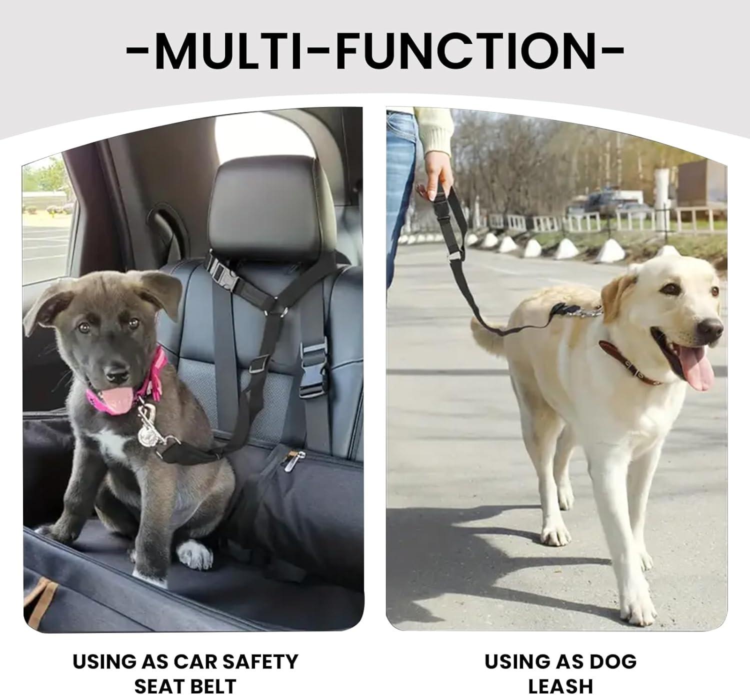 Dog Booster Car Seat Slowton Double Dog Seatbelt, Dual Pet Car