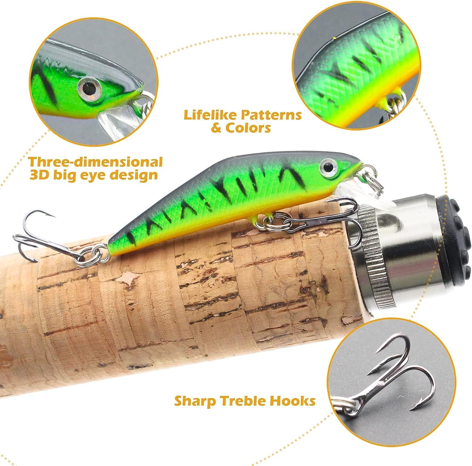 Fishing Lures Set - Minnow Popper Crank Baits Pencil Bass Trout with Hooks  - Topwater Hard Swimbaits for Saltwater Freshwater - 10pc 2.68oz | Buy Now  with Express International Delivery | GoSupps.com