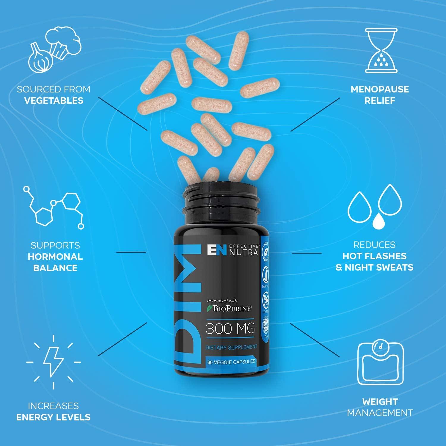 Extra Strength Nutra DIM Supplement 300mg with BioPerine Estrogen