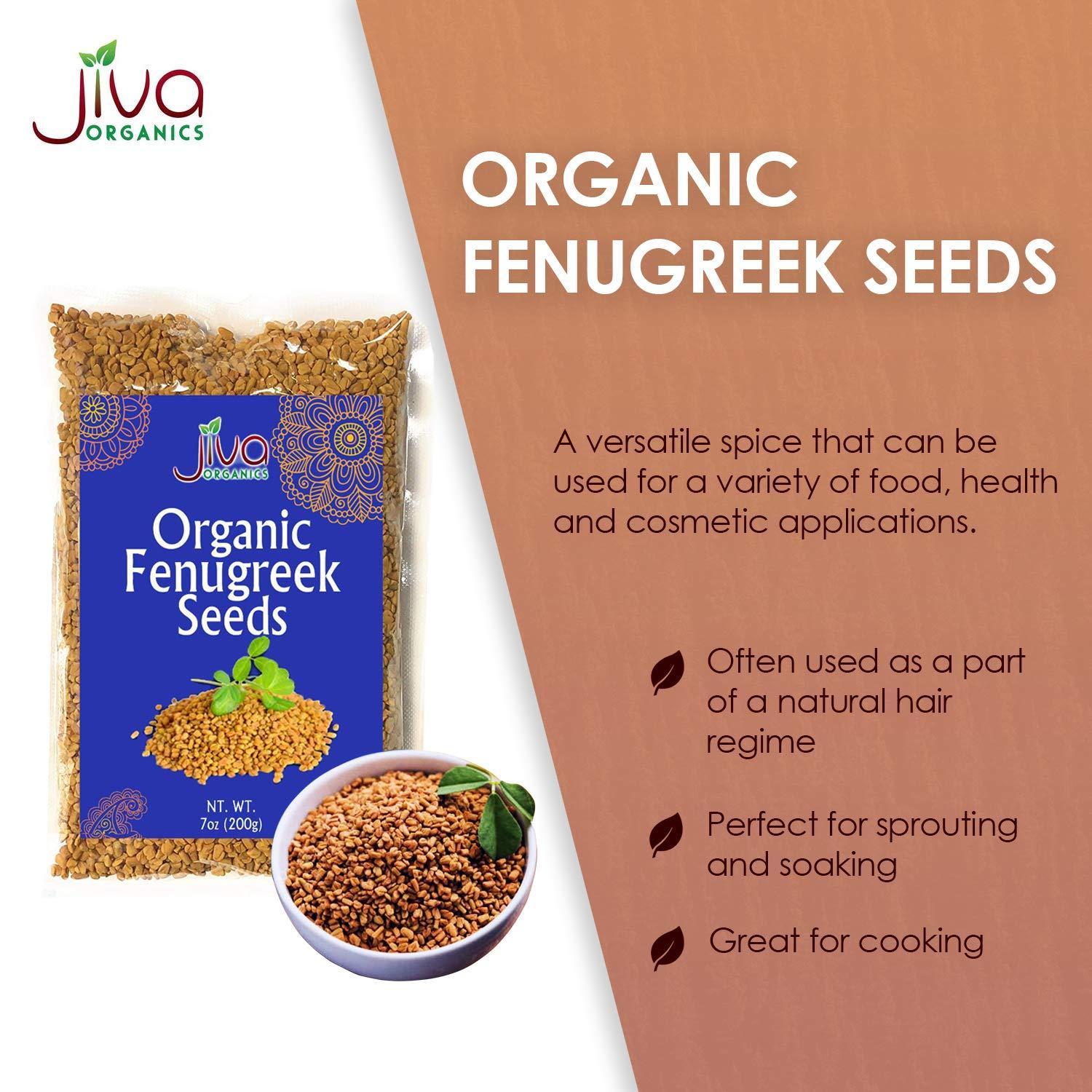 Jiva Organic Fenugreek Seeds 3 LB Jumbo Bulk Whole Methi Seeds Non
