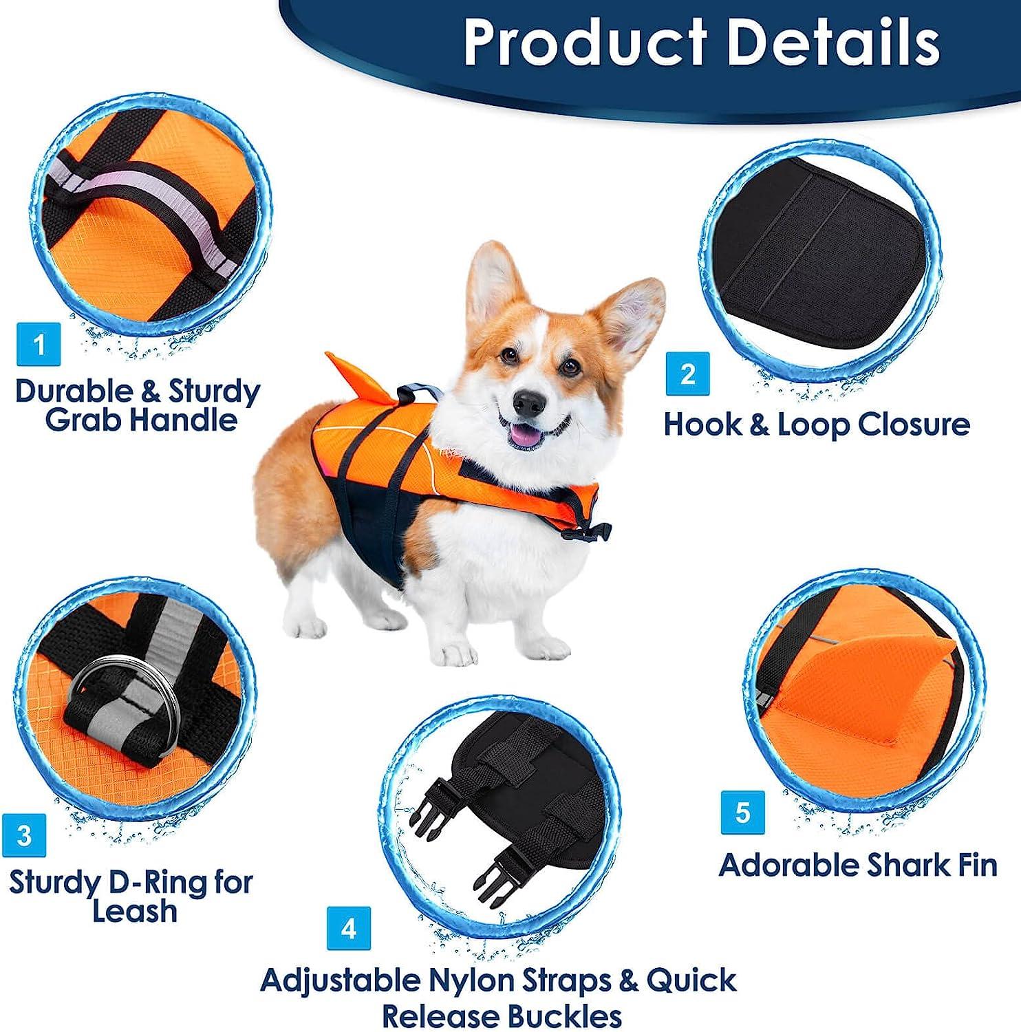 AOFITEE Dog Life Jacket Ripstop Dog Life Vest Reflective Dog