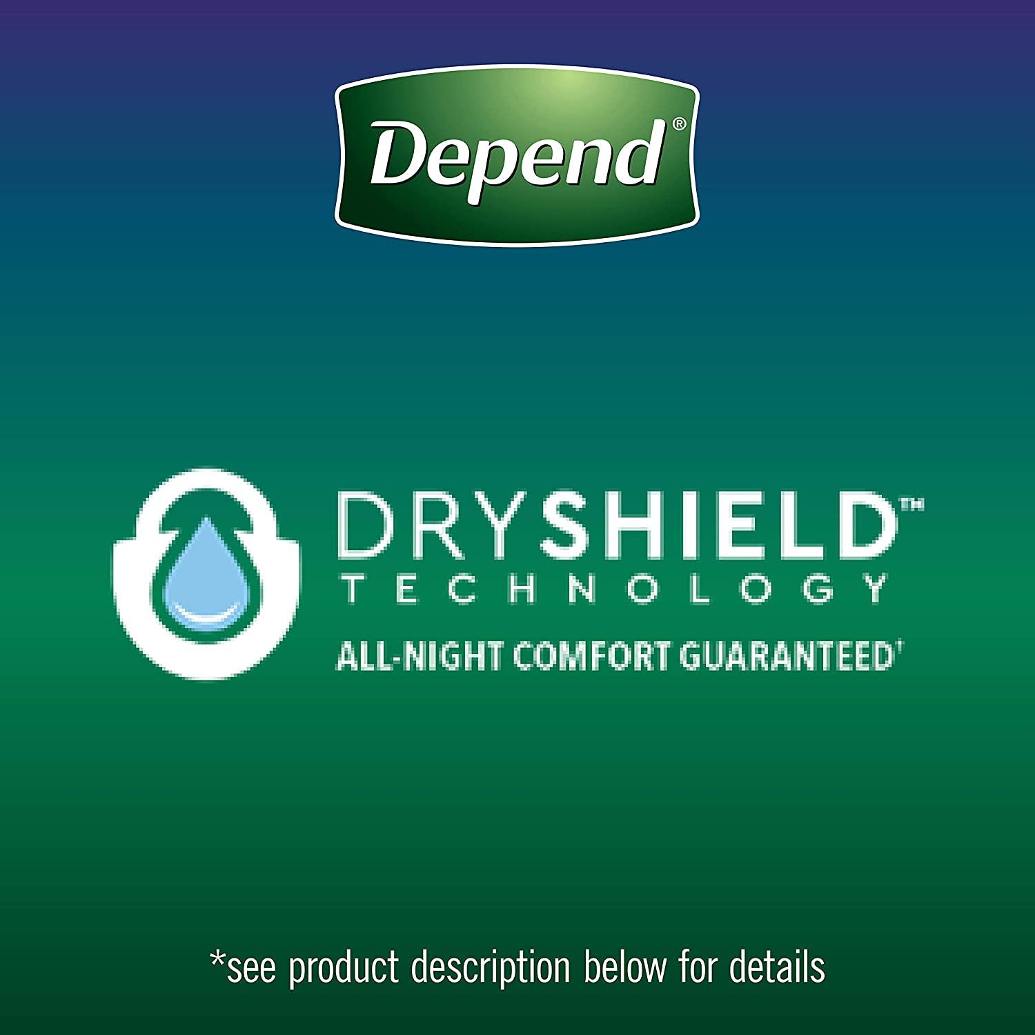 Depend Night Defense Adult Incontinence Underwear for Women, Disposable,  Overnight, Large, Blush, 56 Count (4 Packs of 14) (Packaging May Vary) 1  Count (Pack of 56)