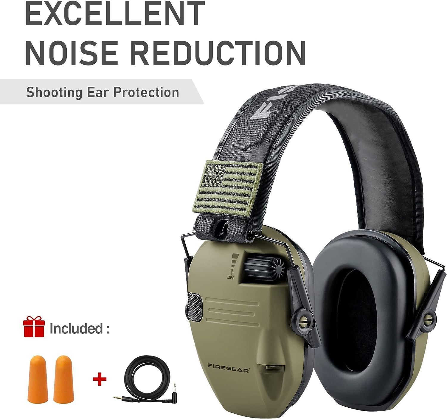 FIREGEAR Electronic Shooting Ear Protection Noise Cancelling Ear
