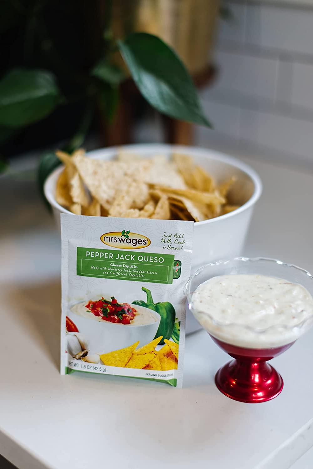 Mrs. Wages Cheese Dip Mix, Pepper Jack Queso, 1.5 oz Packet (Pack Of 12)