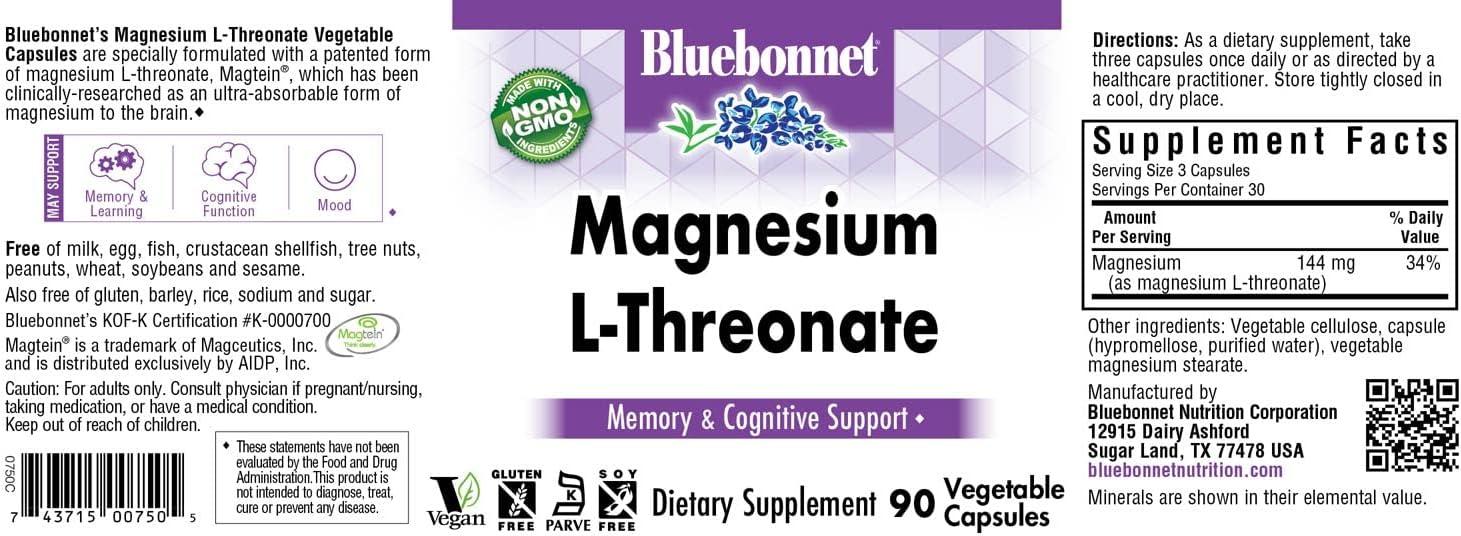 Nutrition Magnesium LThreonate for Cognitive Function and