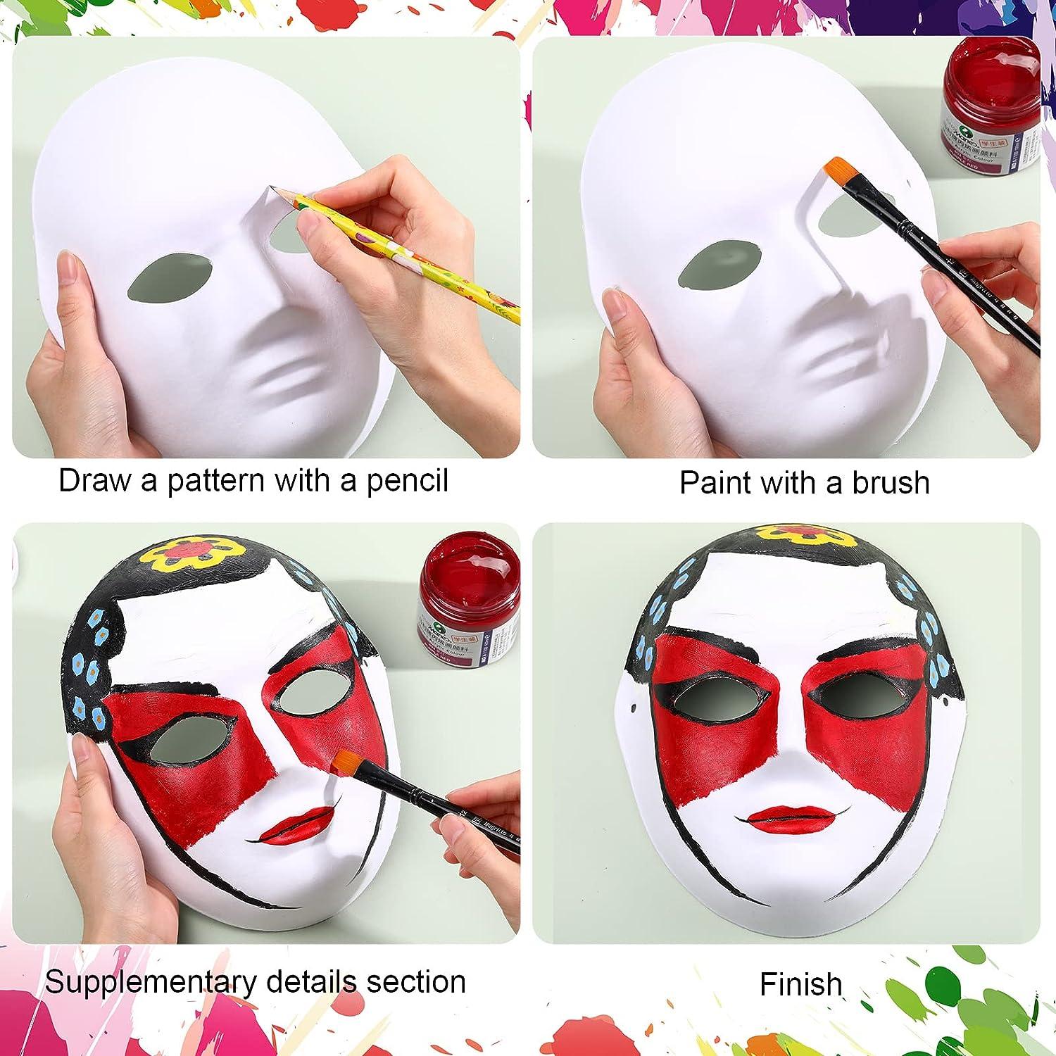 50 Pieces DIY Full Face Masks White Craft Masks Plain Paper Mache Mask to  Decorate Pulp Blank Paintable Masks Costume Craft Mask for Women Masquerade Halloween  Cosplay Dance Art Party