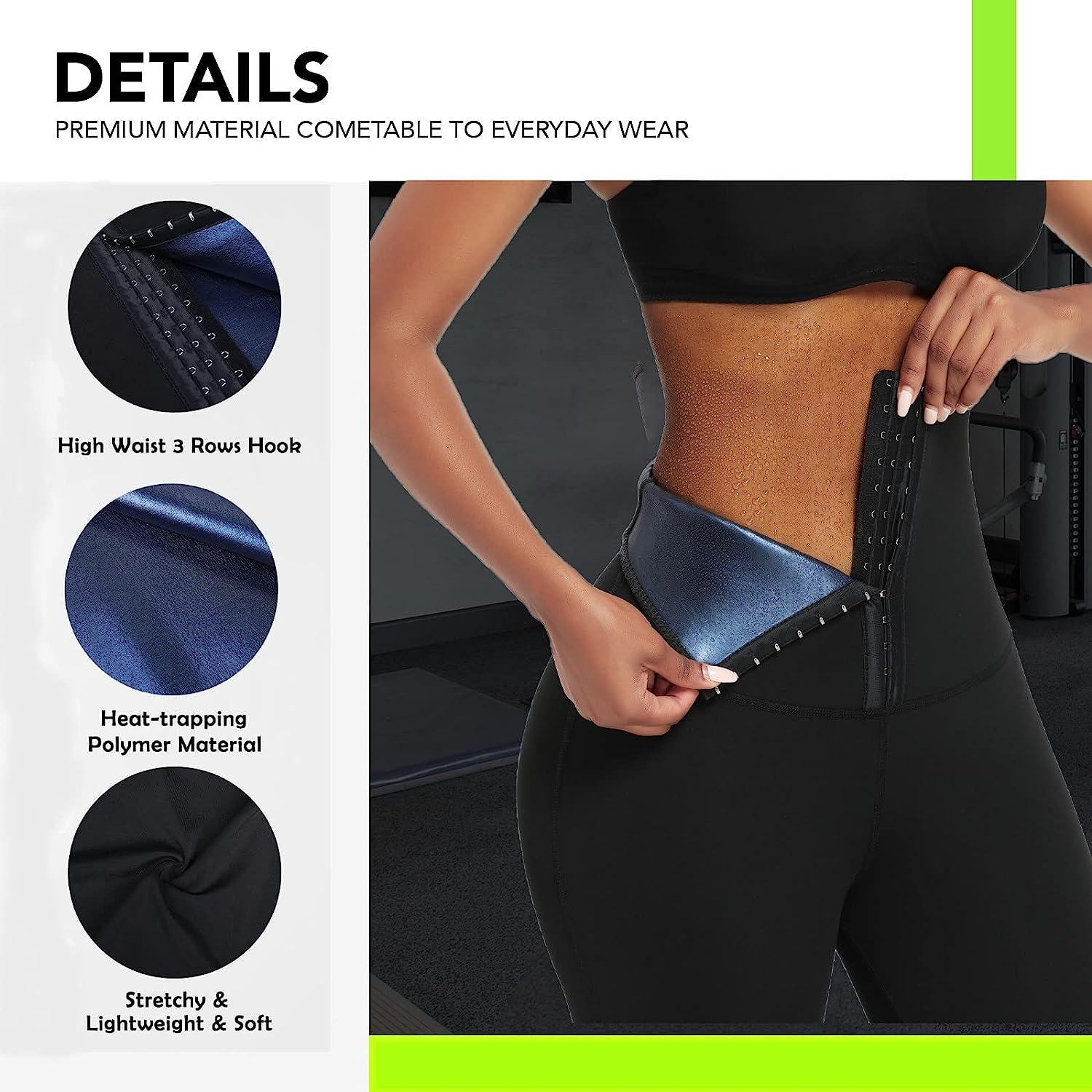 HUIMING Sauna Sweat Shorts for Women High Waisted Thermo Waist Trainer  Slimming Leggings Pants Body Shaper 2X-Large/3X-Large