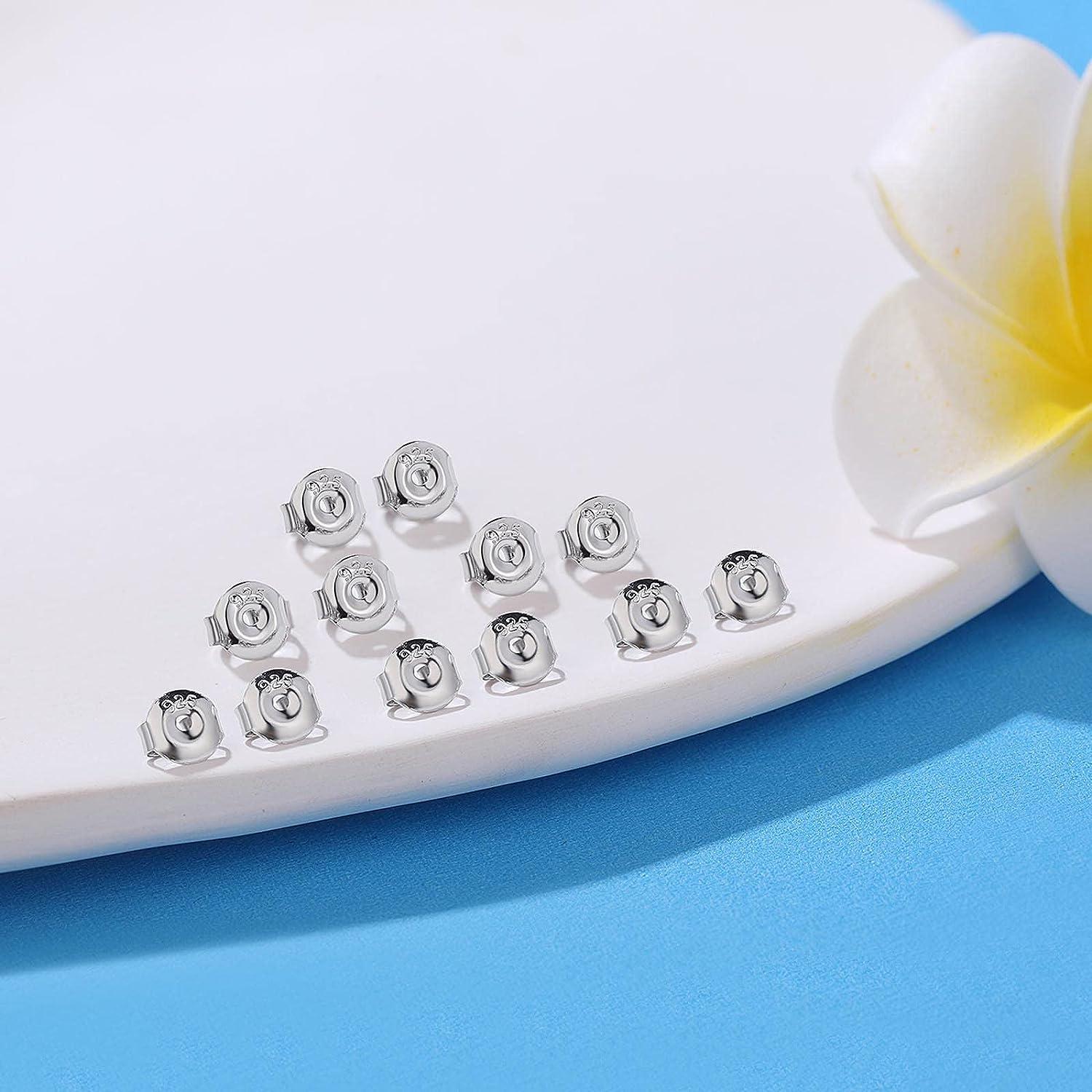 Earring Backs for Studs, Moconar 12PCS 925 Sterling Silver Earring Backs  Replacements, Hypoallergenic Earring Backs Secure Ear Locking Pierced  Earring Backs for Studs