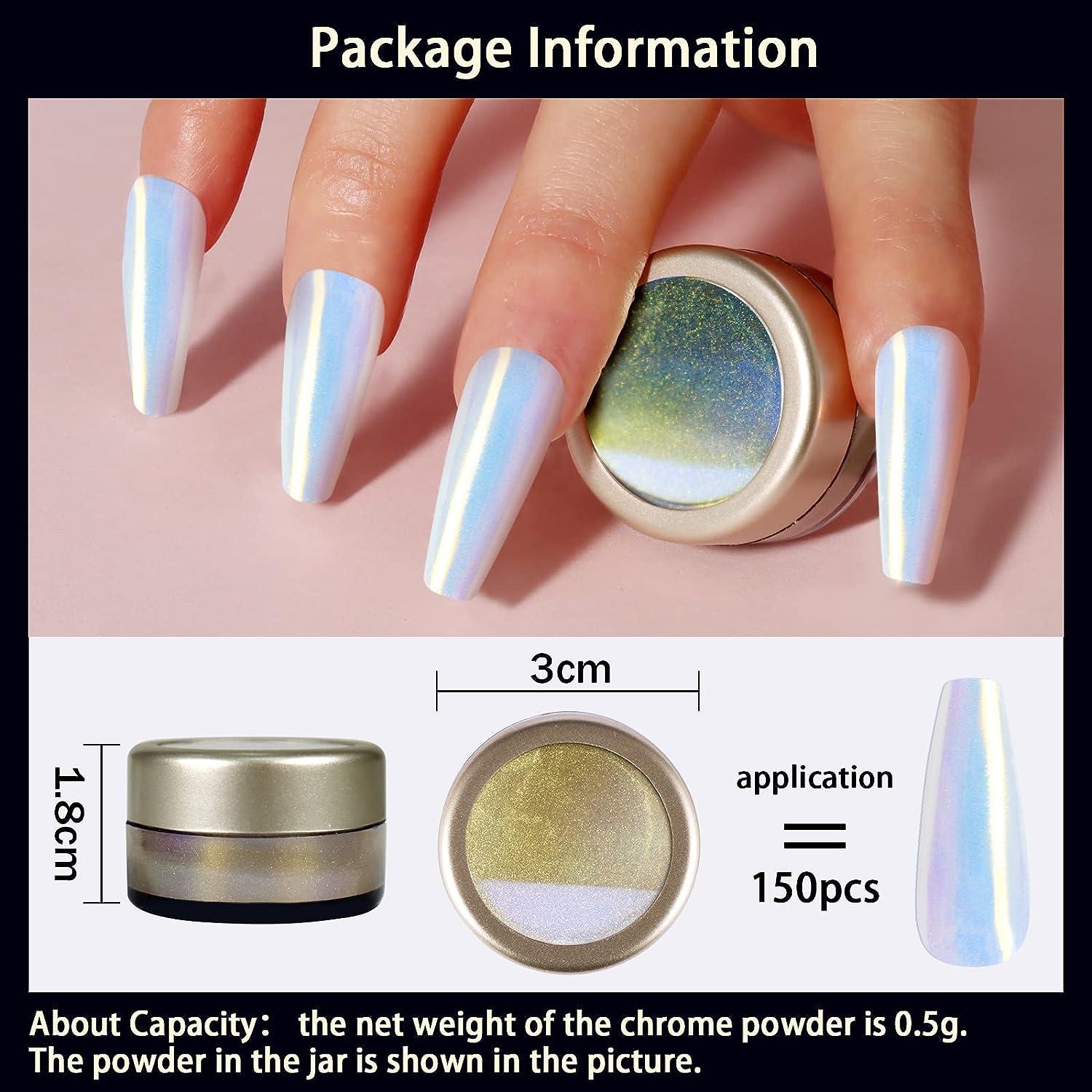 Mirror Chrome Silver Nail Powder Glass Super Shiny Effect Nails Pigment  Shimmer