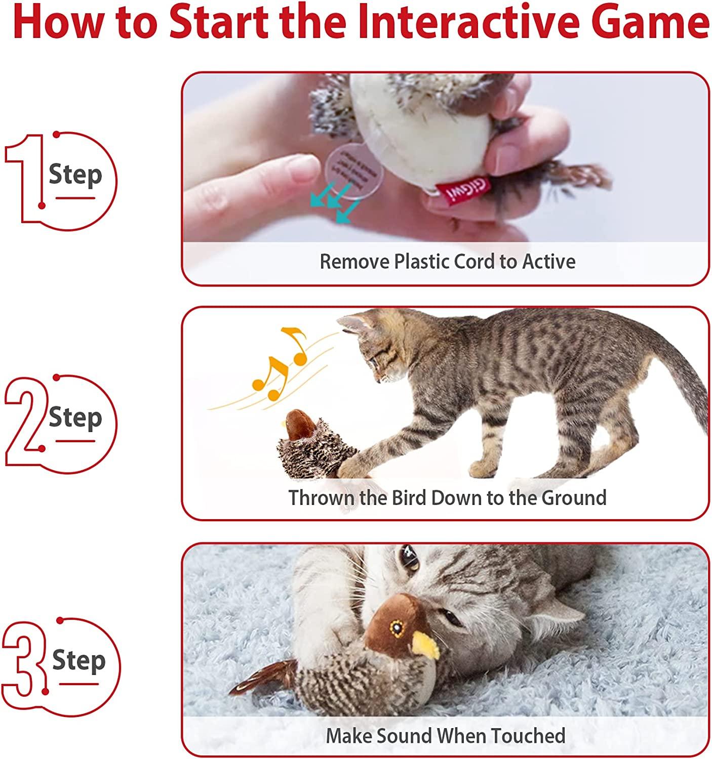 Gigwi Interactive Cat Toys Animal Sound Interactive Squeaking Cat Toys –  KOL PET