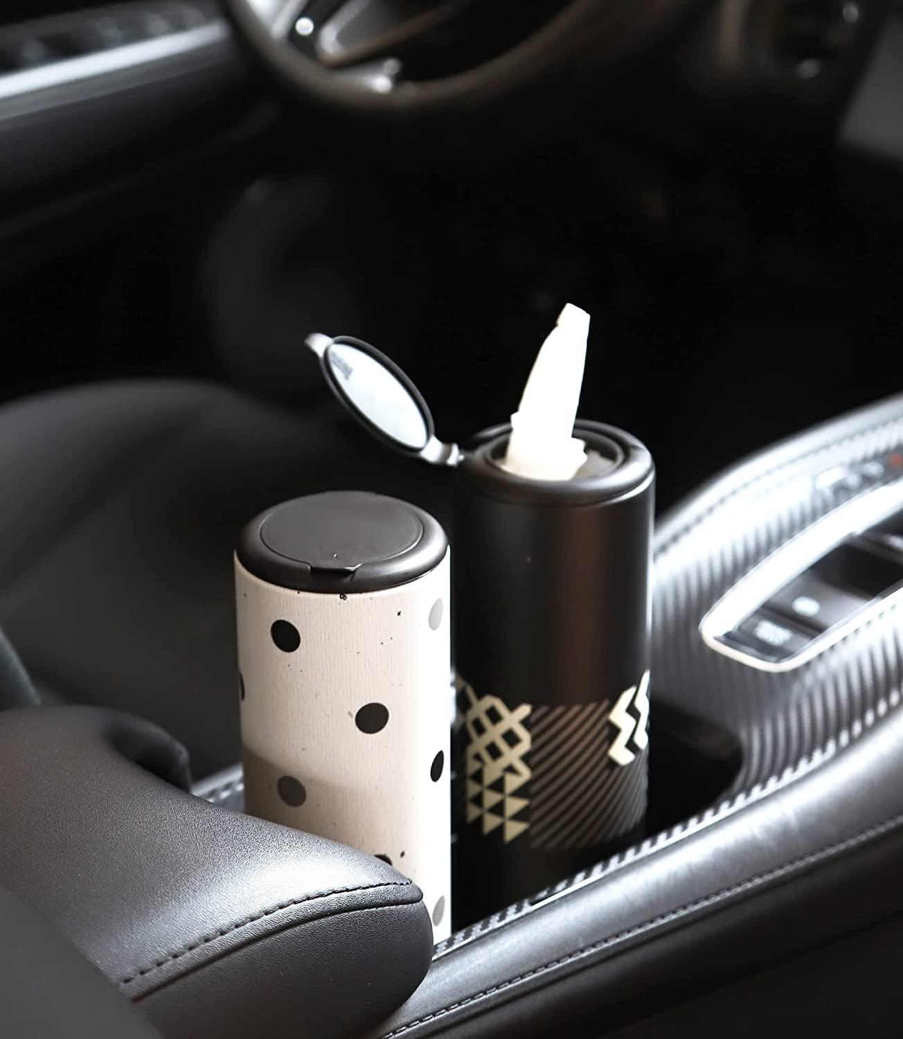 Car Tissue Holder with Facial Tissues Bulk - 4 PK Car Tissues Cylinder with  Cap, Tissue Holder for Car, Travel Tissues Perfect Fit for Car Cup Holder, Refill  Car Tissue Box Round Container